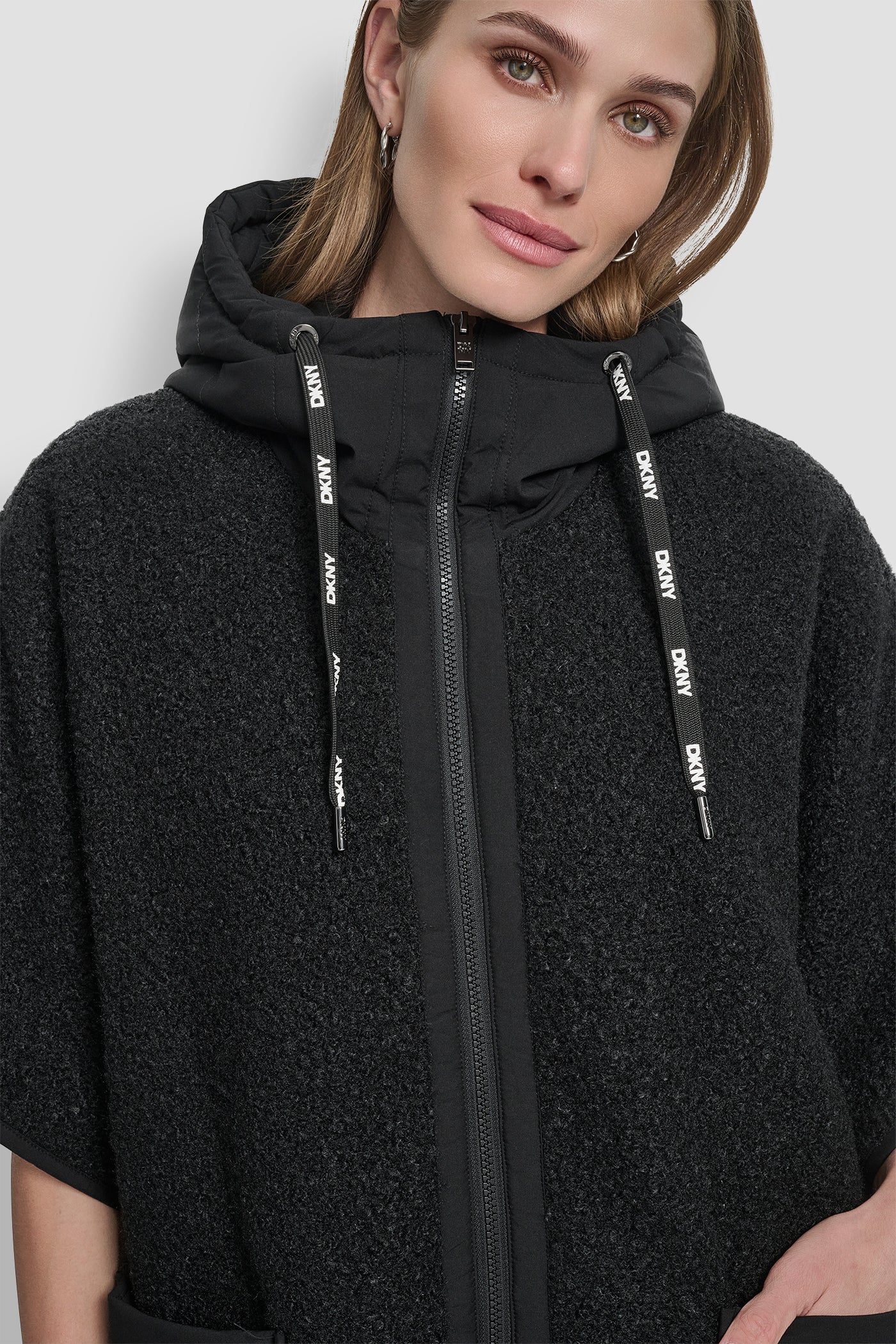 DKNY HOODED BOUCLE CAPE VIEW 4 | New clothing DKNY HOODED BOUCLE CAPE VIEW 4 | New clothing