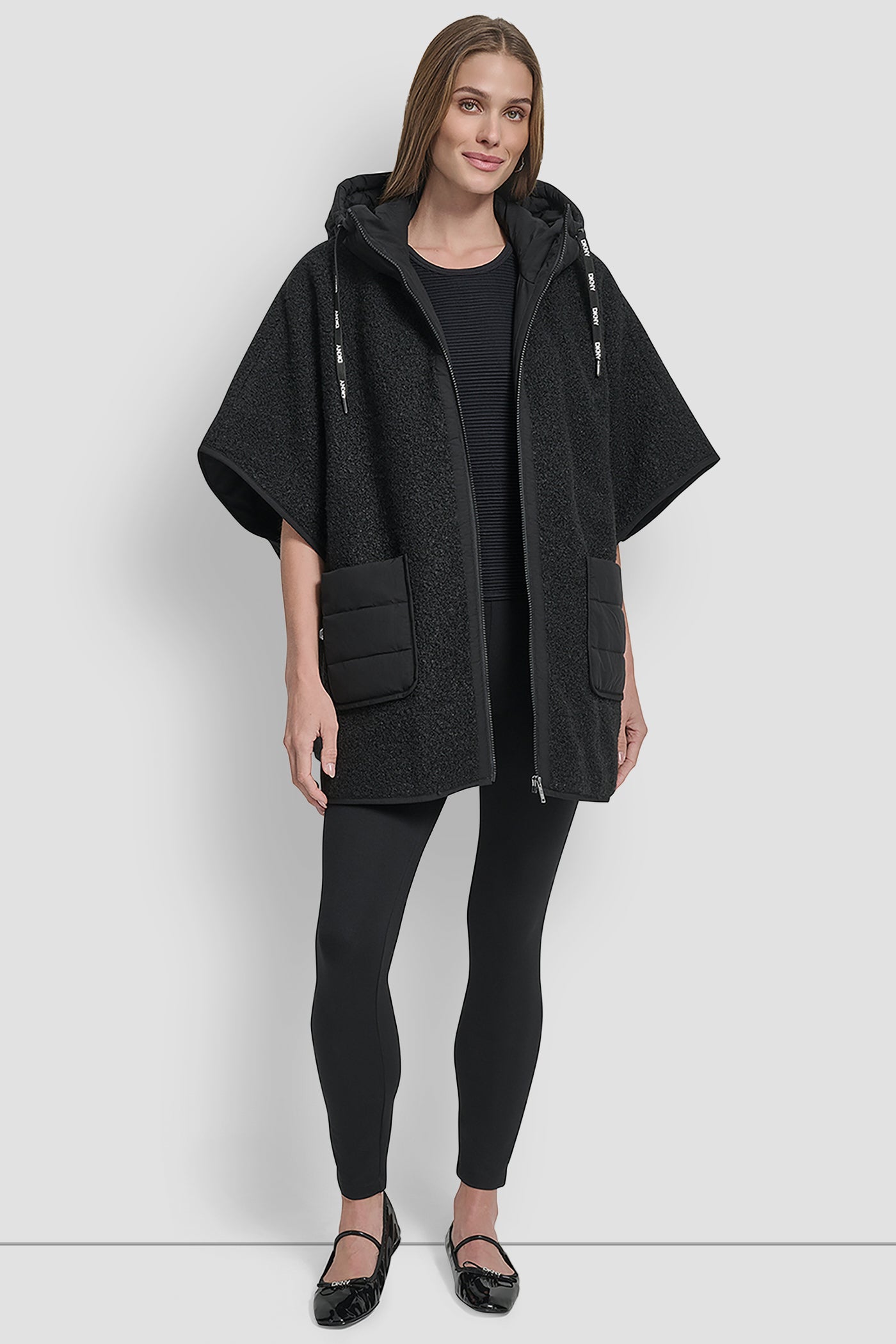 DKNY HOODED BOUCLE CAPE VIEW 6 | New clothing DKNY HOODED BOUCLE CAPE VIEW 6 | New clothing