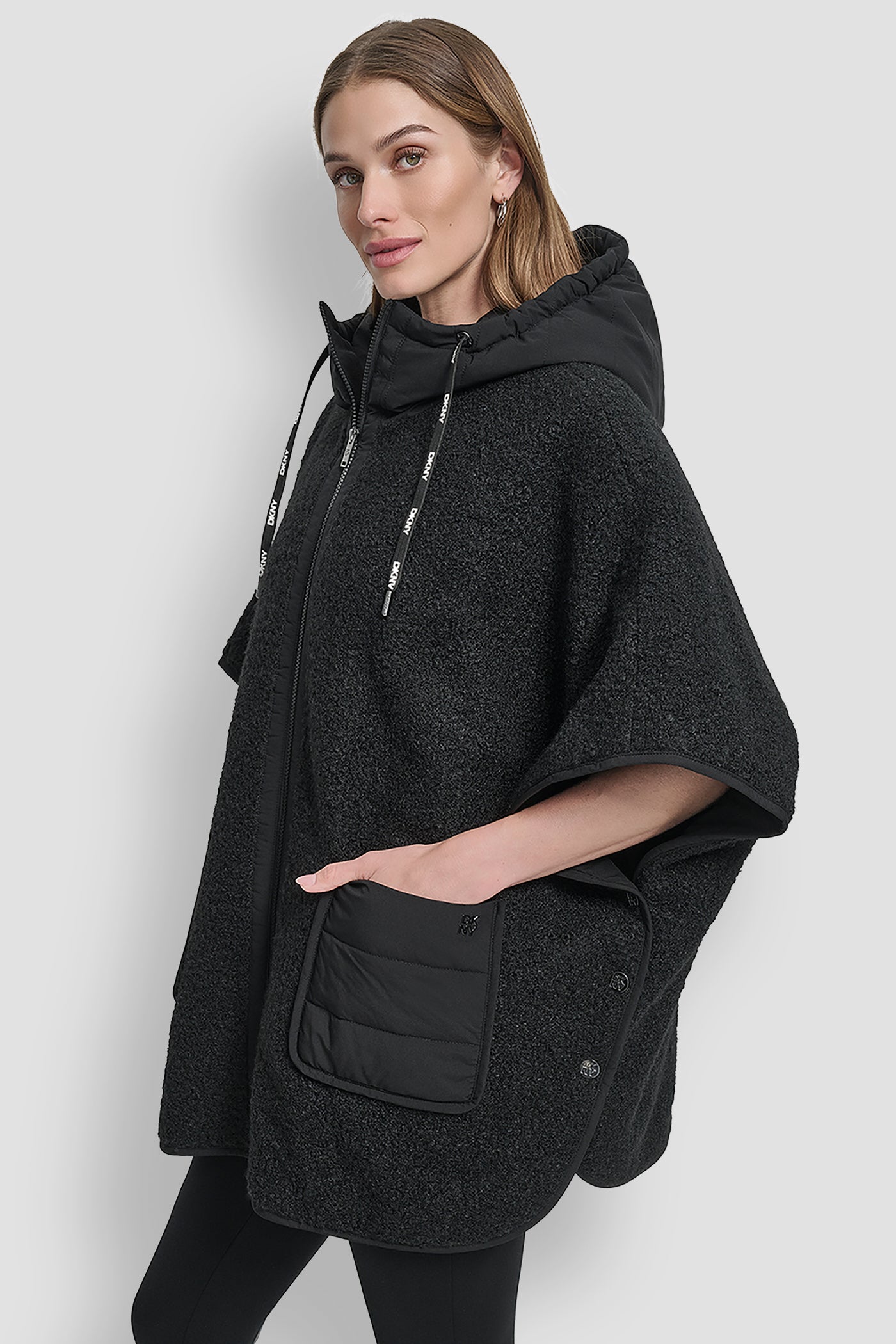 DKNY HOODED BOUCLE CAPE VIEW 3 | New clothing DKNY HOODED BOUCLE CAPE VIEW 3 | New clothing