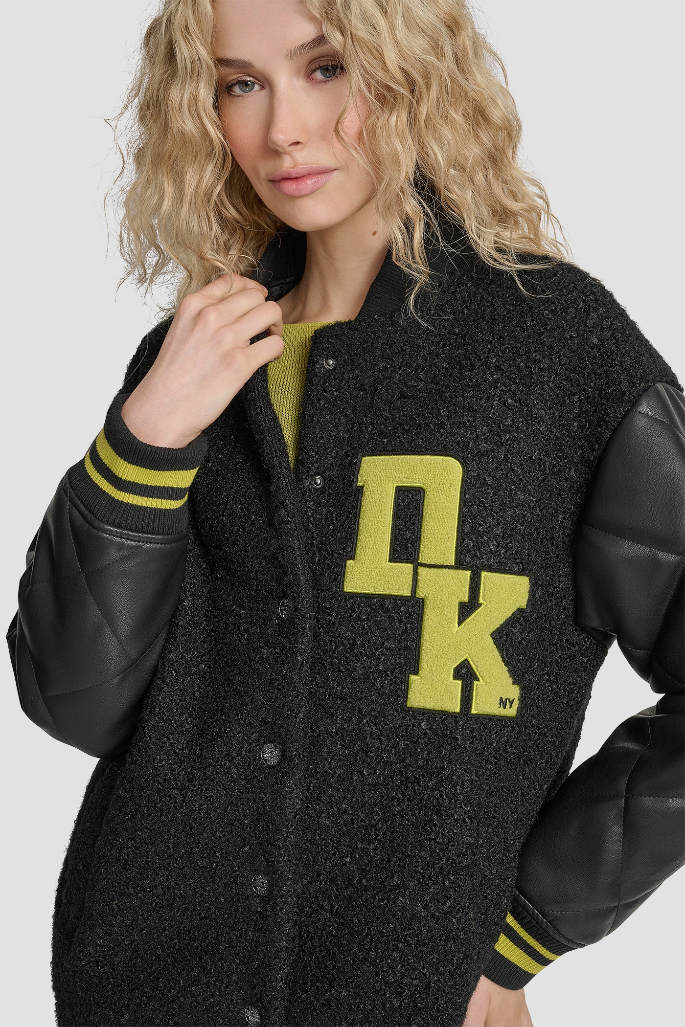 LONG SLEEVE TIGHT BOUCLE LOGO BUTTON FRONT JACKET VIEW 4 | Jackets & Trench Coats LONG SLEEVE TIGHT BOUCLE LOGO BUTTON FRONT JACKET VIEW 4 | Jackets & Trench Coats