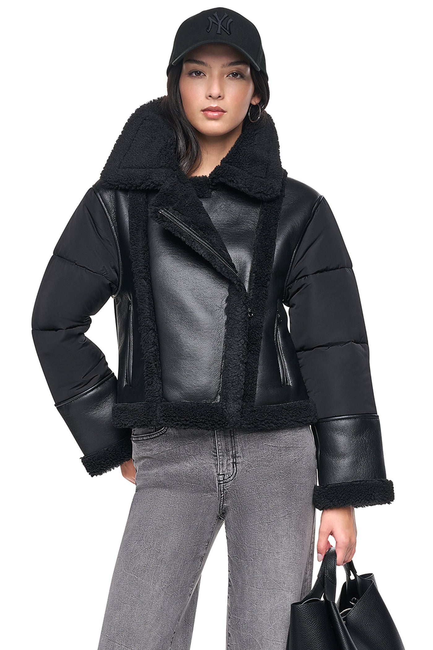 PUFF SLEEVE FAUX SHEARLING JACKET View 1 | WOMENS COATS & JACKETS PUFF SLEEVE FAUX SHEARLING JACKET View 1 | WOMENS COATS & JACKETS