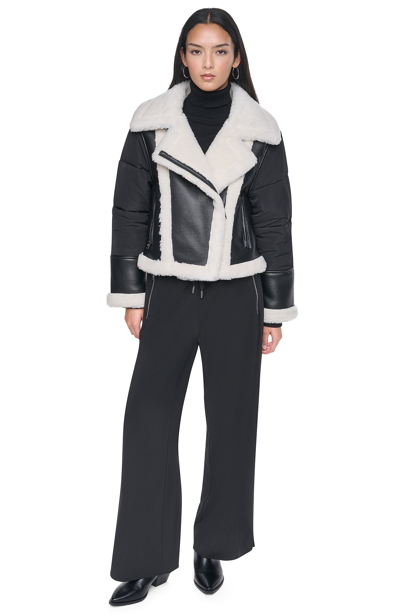 PUFF SLEEVE FAUX SHEARLING JACKET View 2 | WOMENS COATS & JACKETS PUFF SLEEVE FAUX SHEARLING JACKET View 2 | WOMENS COATS & JACKETS