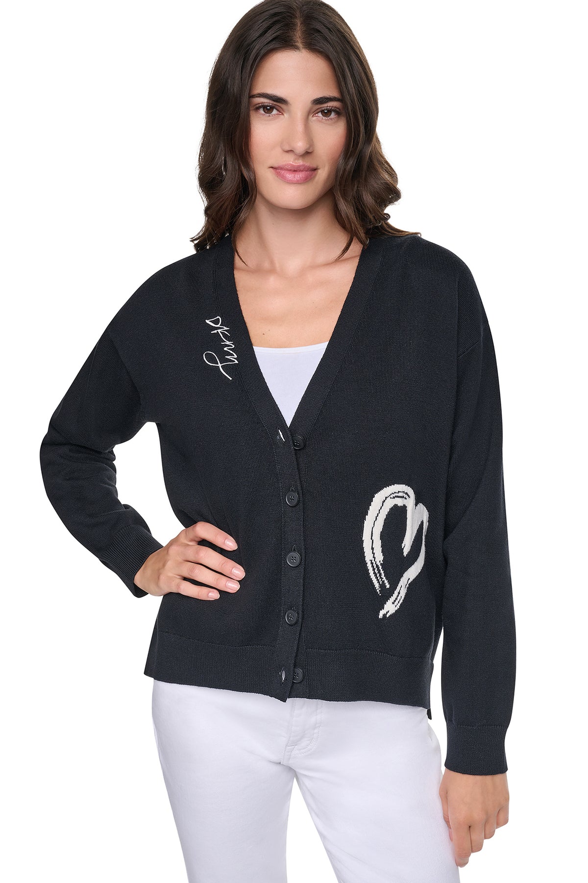 BRUSHSTROKE HEART CARDIGAN View 1 | New clothing BRUSHSTROKE HEART CARDIGAN View 1 | New clothing