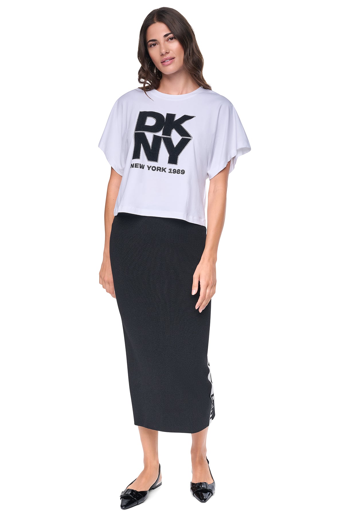 LOGO STRIPE SWEATER SKIRT VIEW 2
