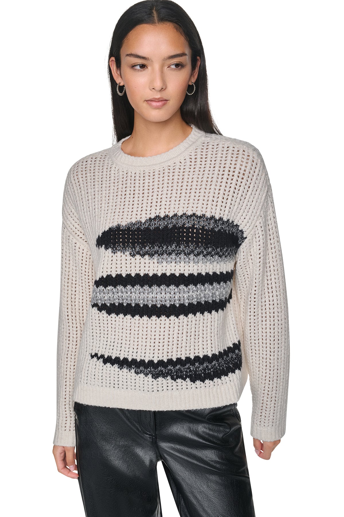 INTARSIA OPEN STITCH SWEATER View 1 | All Products INTARSIA OPEN STITCH SWEATER View 1 | All Products
