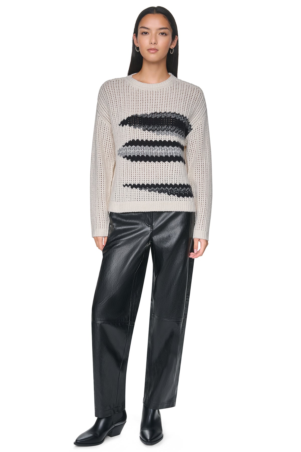 INTARSIA OPEN STITCH SWEATER View 2 | All Products INTARSIA OPEN STITCH SWEATER View 2 | All Products