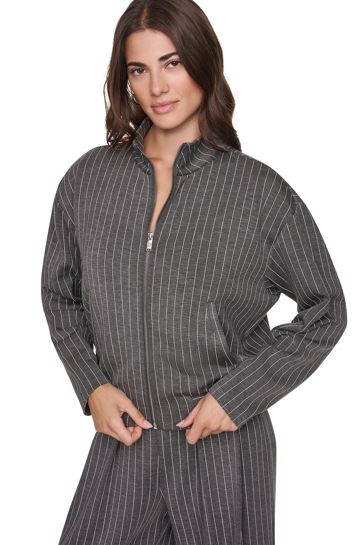 FULL-ZIP PINSTRIPE JACKET View 1 | MATCHING SETS FULL-ZIP PINSTRIPE JACKET View 1 | MATCHING SETS