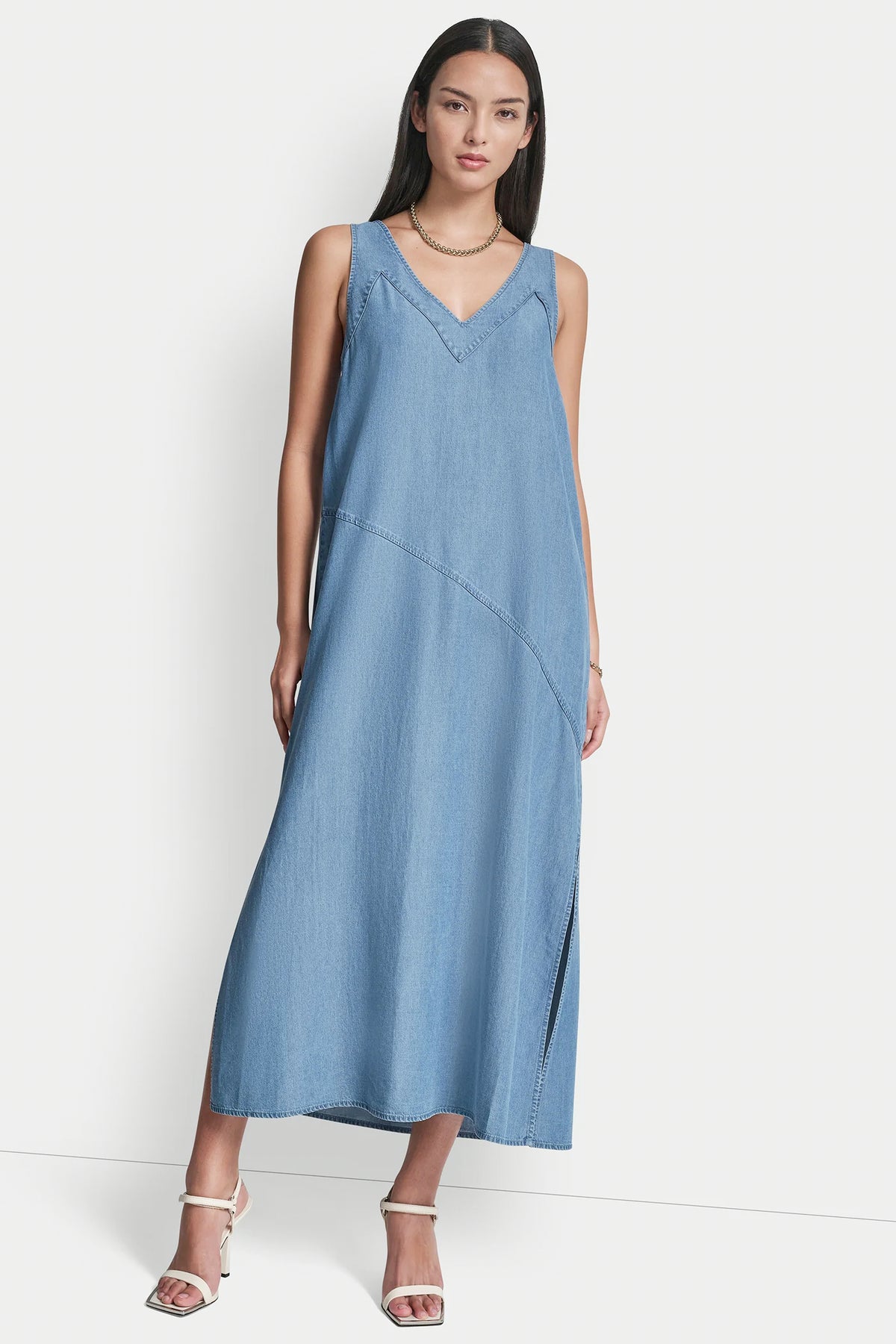 TENCEL MIDI SWING DRESS VIEW 2