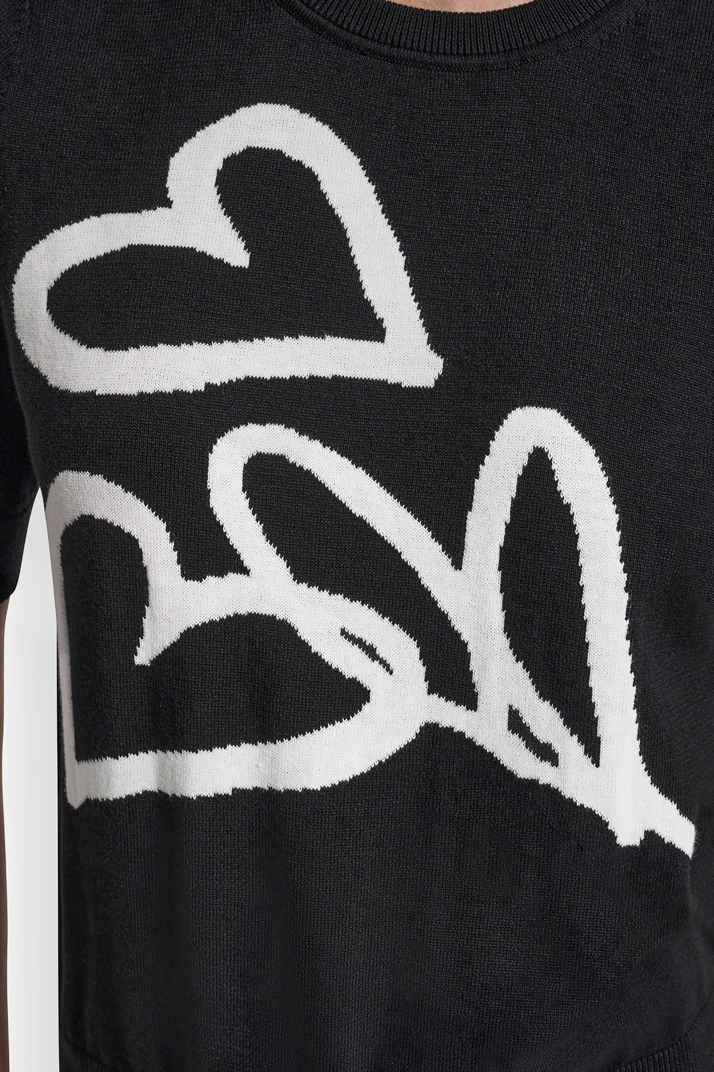 COTTON-JACQUARD SHORT-SLEEVE GRAFFITI HEART SWEATER VIEW 6 | Women's Clearance COTTON-JACQUARD SHORT-SLEEVE GRAFFITI HEART SWEATER VIEW 6 | Women's Clearance