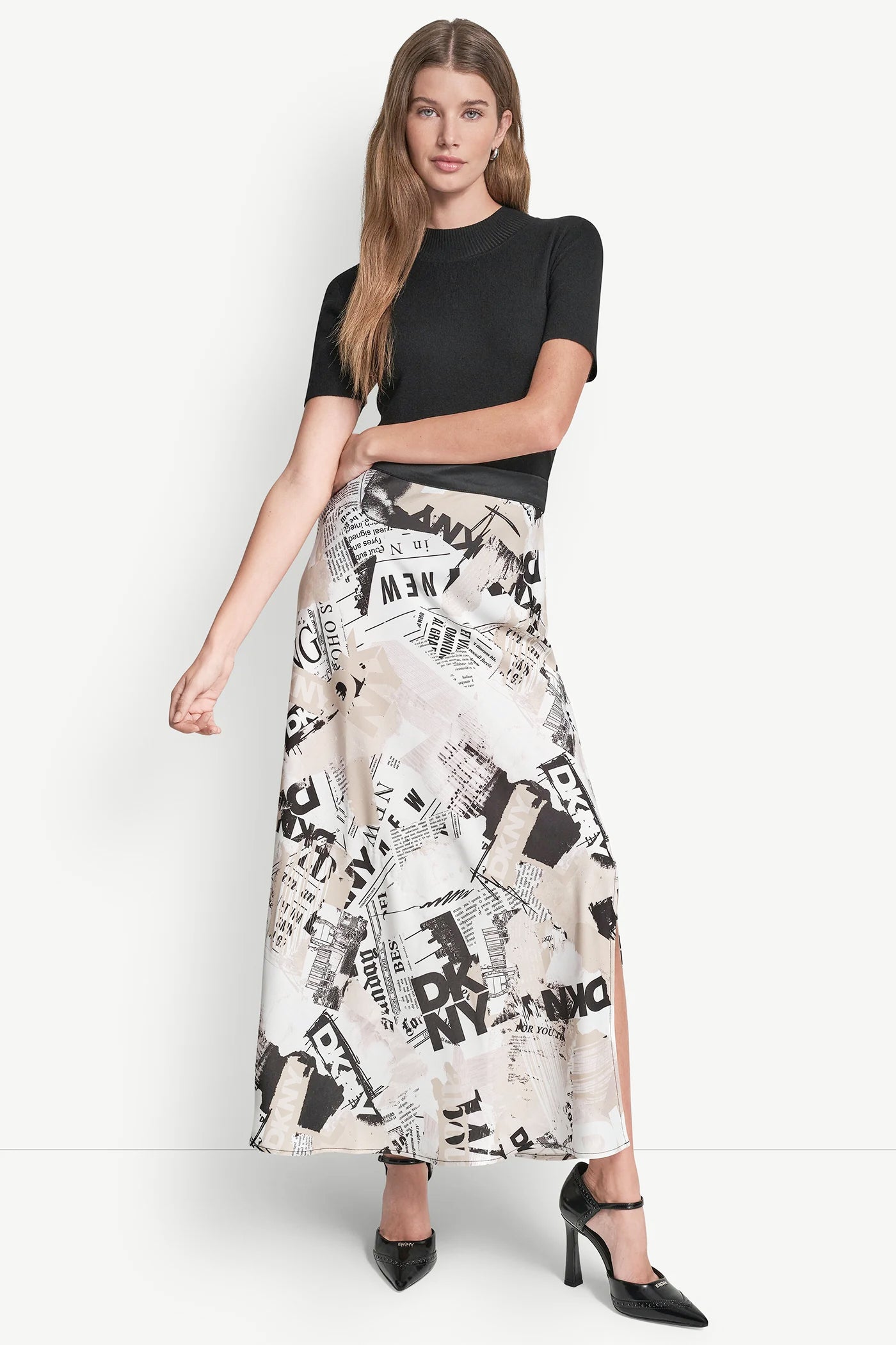 NEWSPAPER PRINT MIDI SKIRT VIEW 5 | Gifts Under $100 NEWSPAPER PRINT MIDI SKIRT VIEW 5 | Gifts Under $100