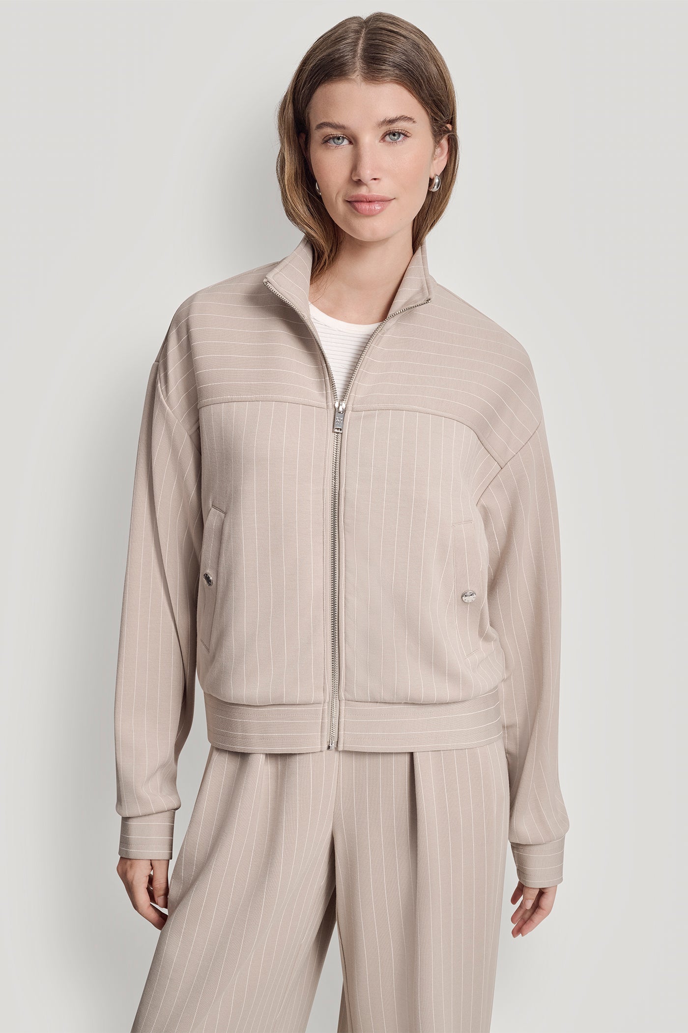 PINSTRIPED TRACK JACKET VIEW 2