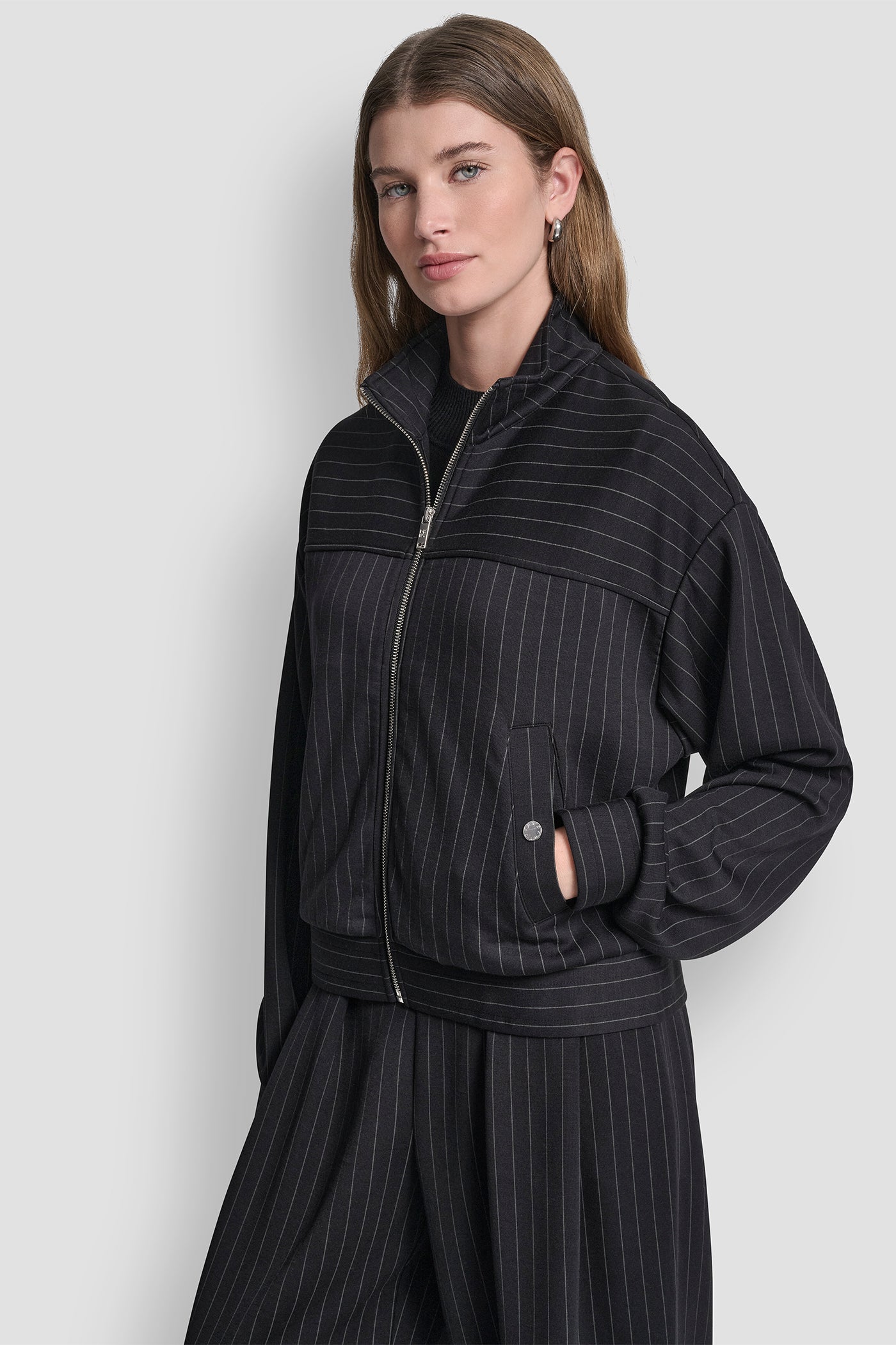 PINSTRIPED TRACK JACKET VIEW 2