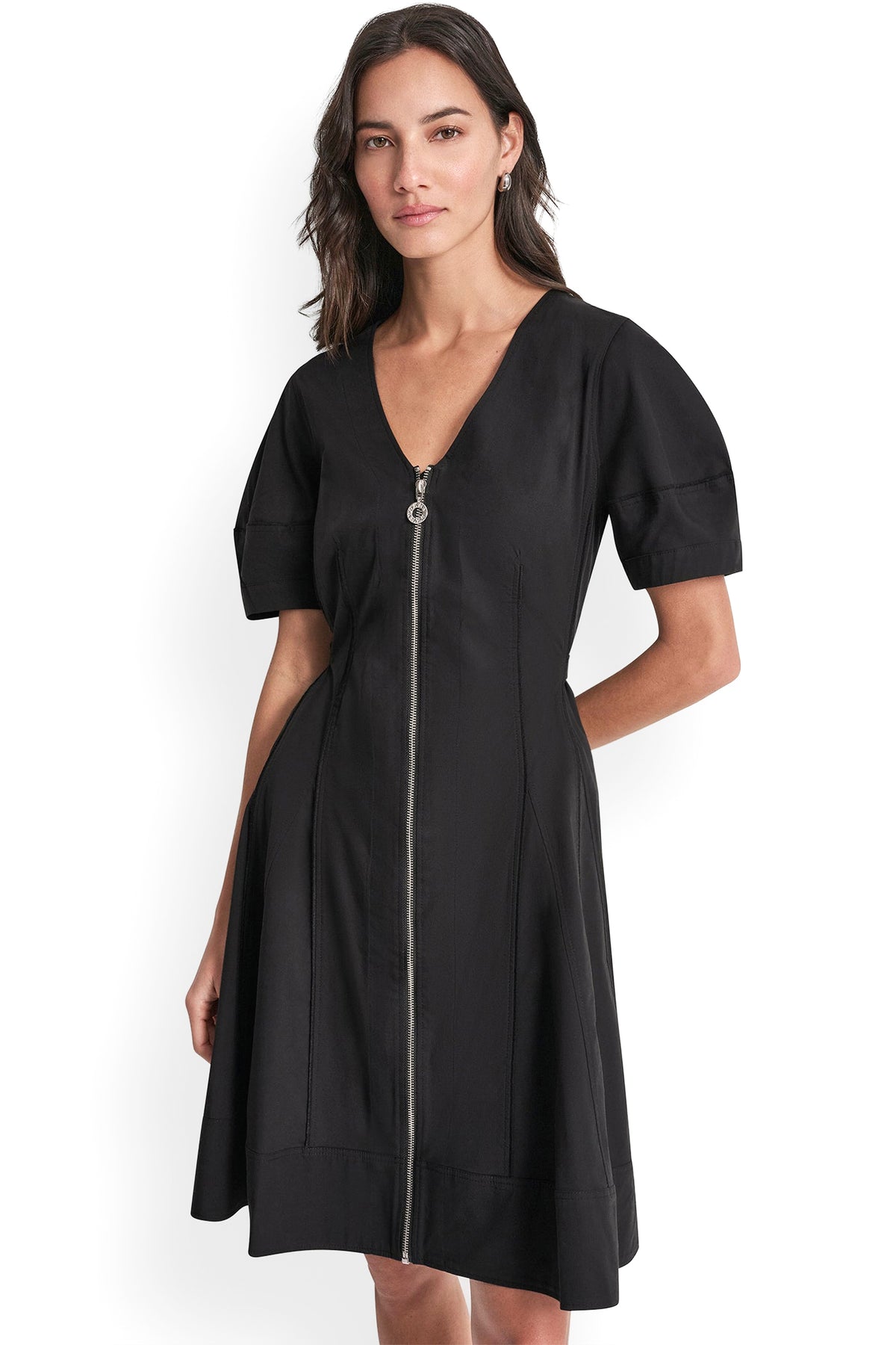 SHORT SLEEVE PLEATED FIT & FLARE DRESS View 1 | Gifts Under $100 SHORT SLEEVE PLEATED FIT & FLARE DRESS View 1 | Gifts Under $100