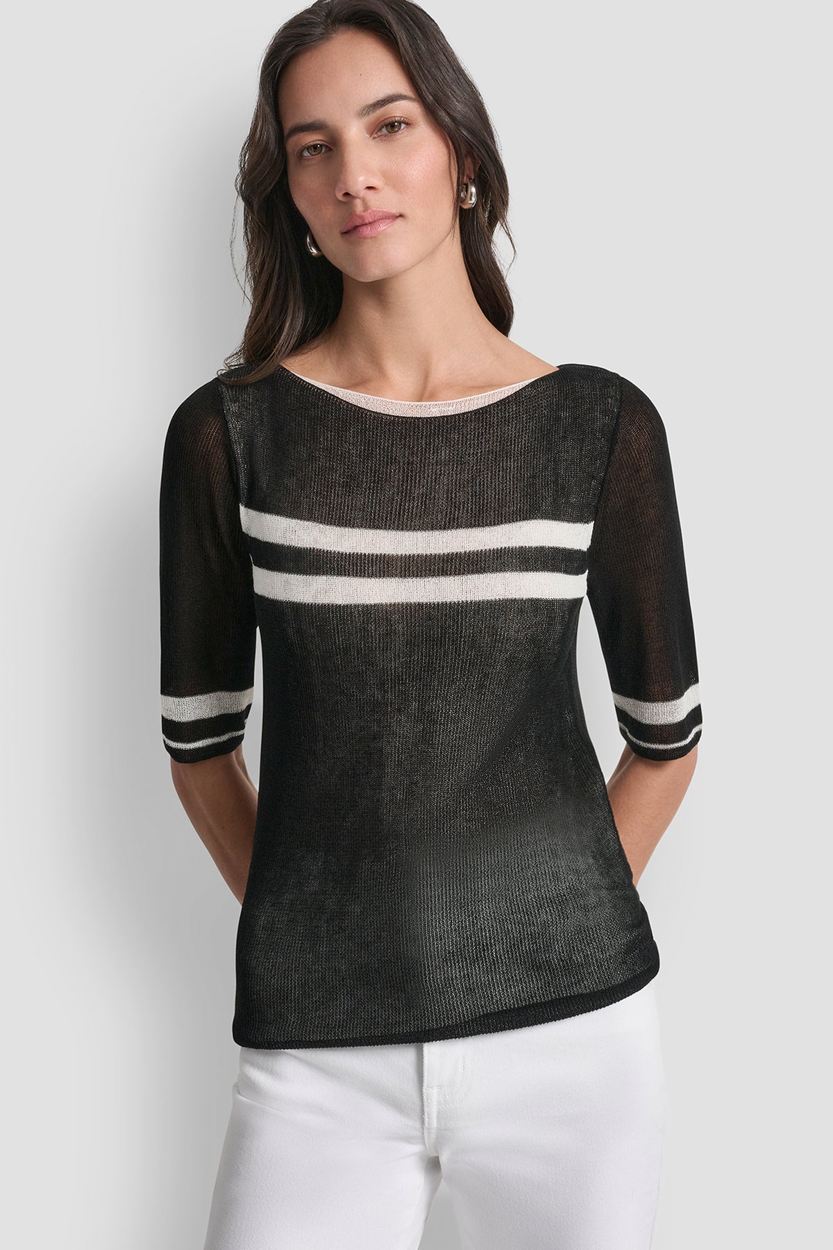 LIGHTWEIGHT STRIPED SWEATER View 2 | Under $100 LIGHTWEIGHT STRIPED SWEATER View 2 | Under $100