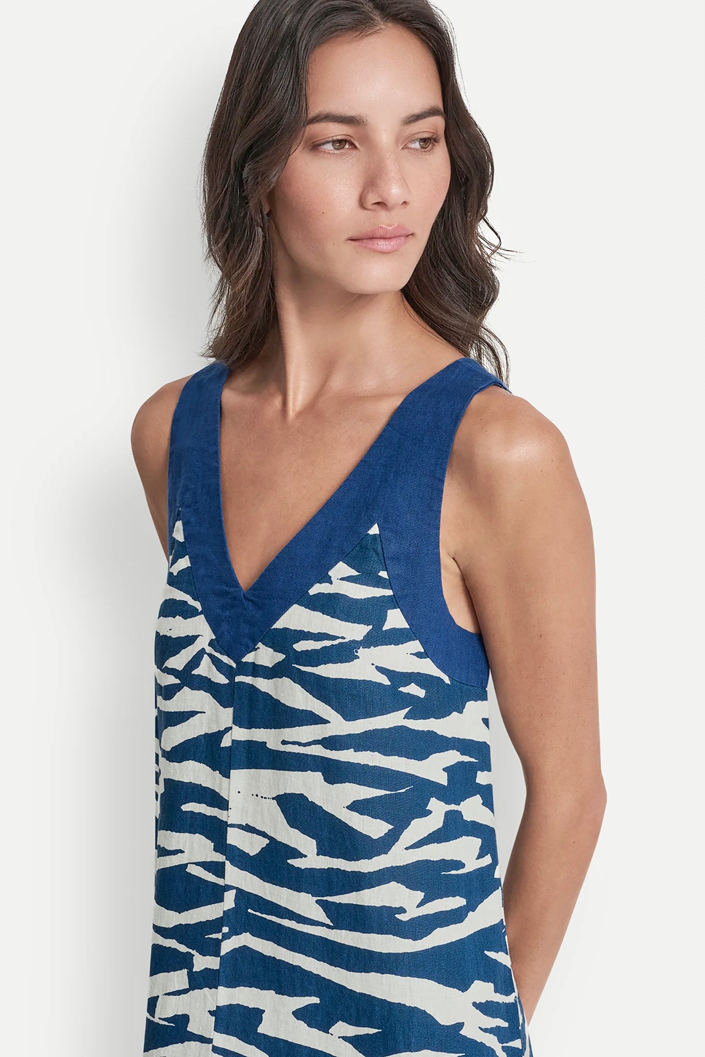 LINEN SLEEVELESS COLOR-BLOCK MIDI DRESS VIEW 6 | Women's Clearance LINEN SLEEVELESS COLOR-BLOCK MIDI DRESS VIEW 6 | Women's Clearance
