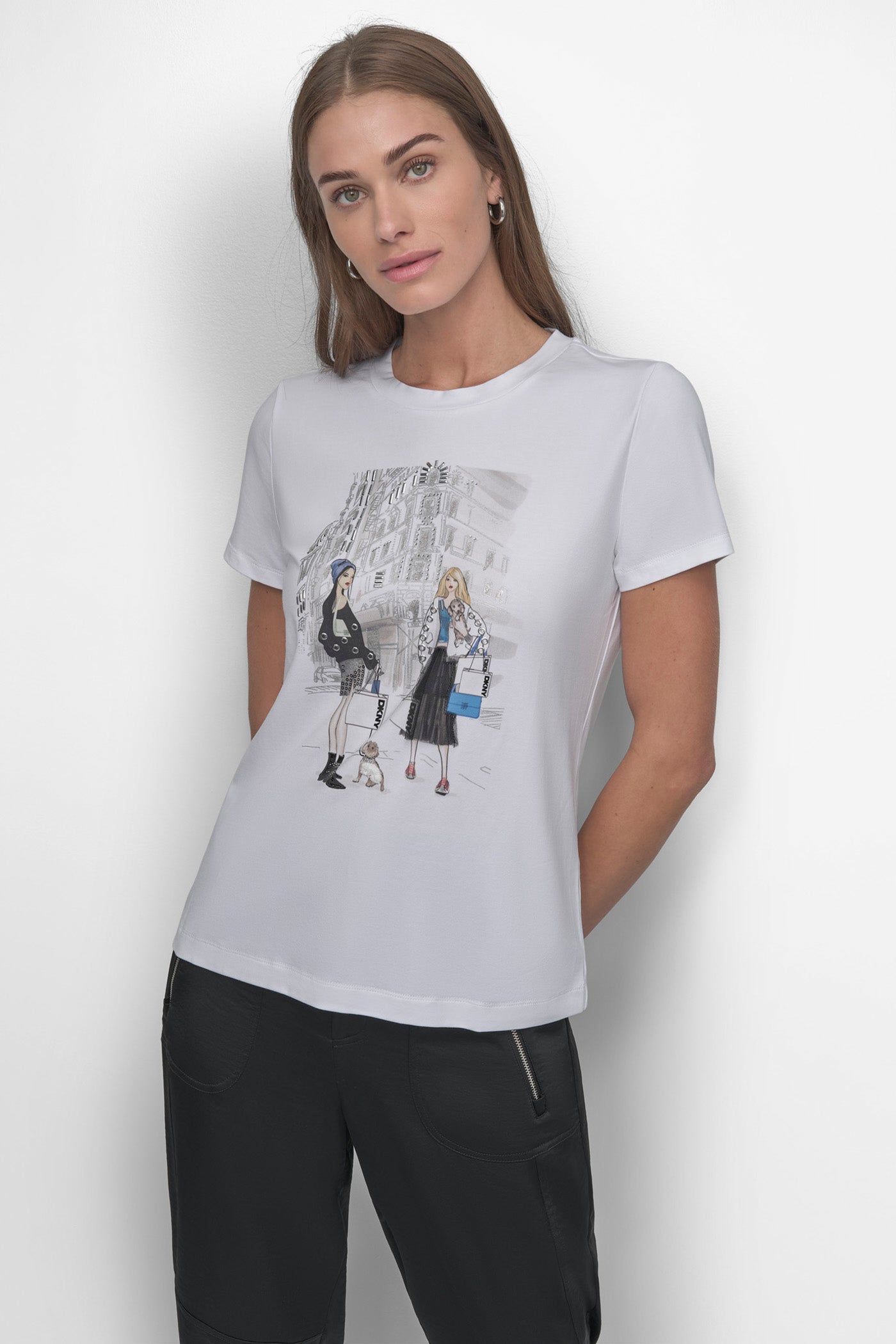 FLATIRON CONVERSATIONAL TEE VIEW 1 | DKNY25 FLATIRON CONVERSATIONAL TEE VIEW 1 | DKNY25