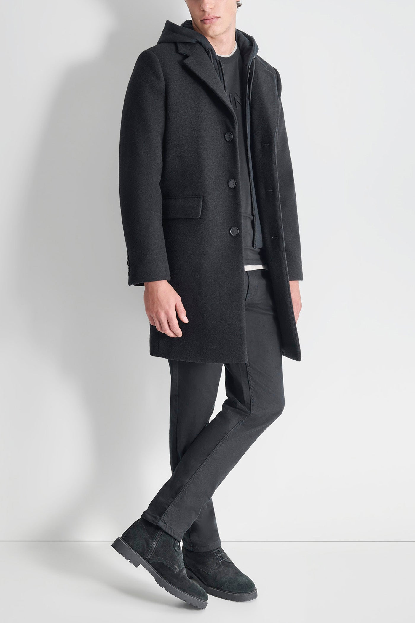 FAUX WOOL COAT WITH HOODED BIB VIEW 5 | Mens Coats and Jackets FAUX WOOL COAT WITH HOODED BIB VIEW 5 | Mens Coats and Jackets