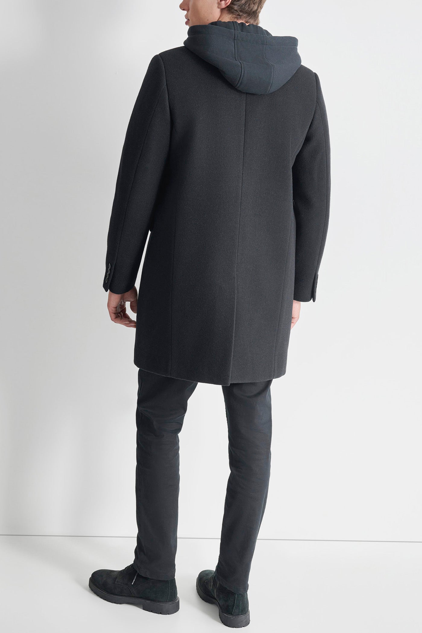 FAUX WOOL COAT WITH HOODED BIB VIEW 2 | Mens Coats and Jackets FAUX WOOL COAT WITH HOODED BIB VIEW 2 | Mens Coats and Jackets