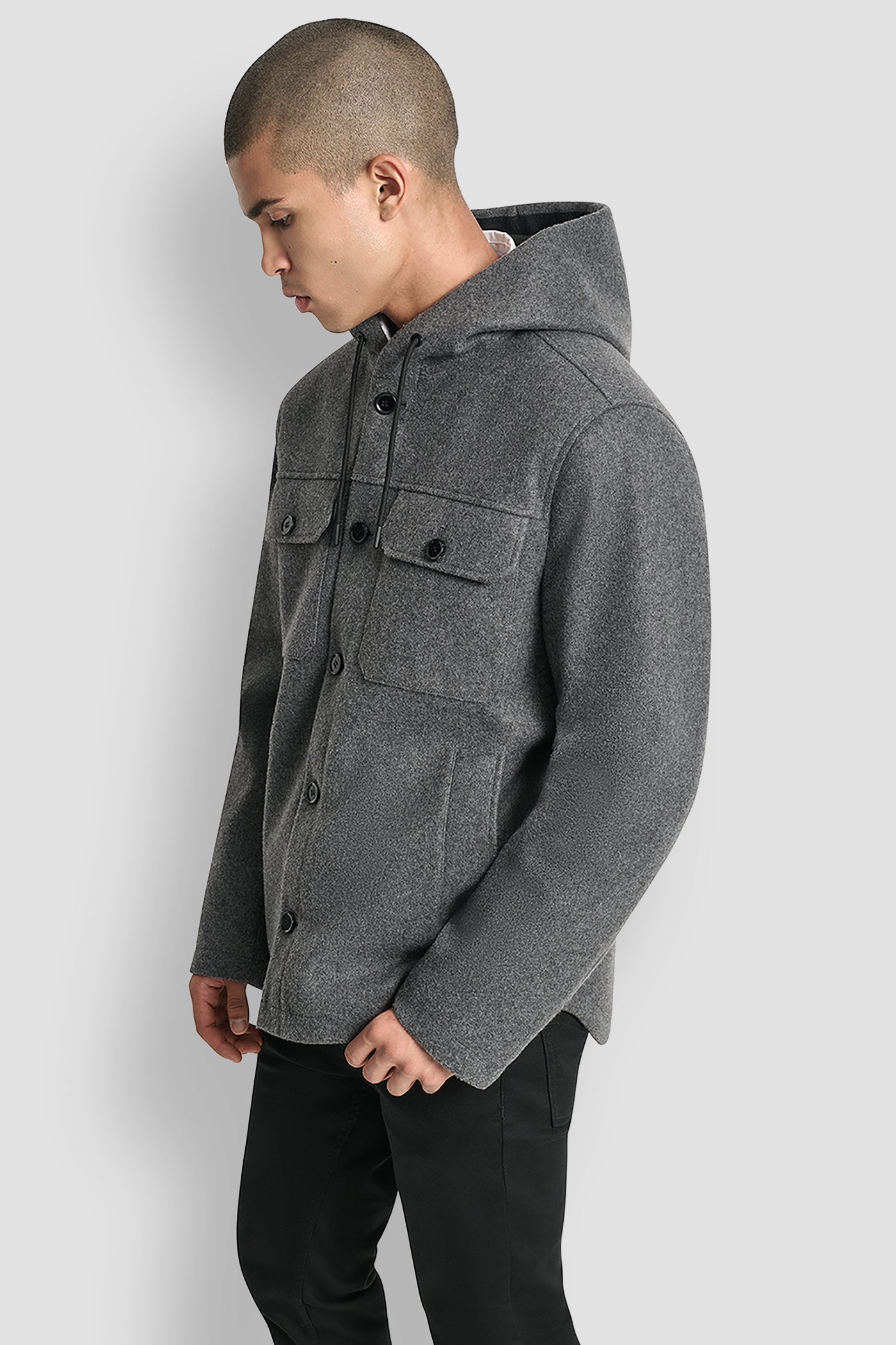 FAUX WOOL HOODED SHIRT JACKET VIEW 5 | Mens Coats and Jackets FAUX WOOL HOODED SHIRT JACKET VIEW 5 | Mens Coats and Jackets
