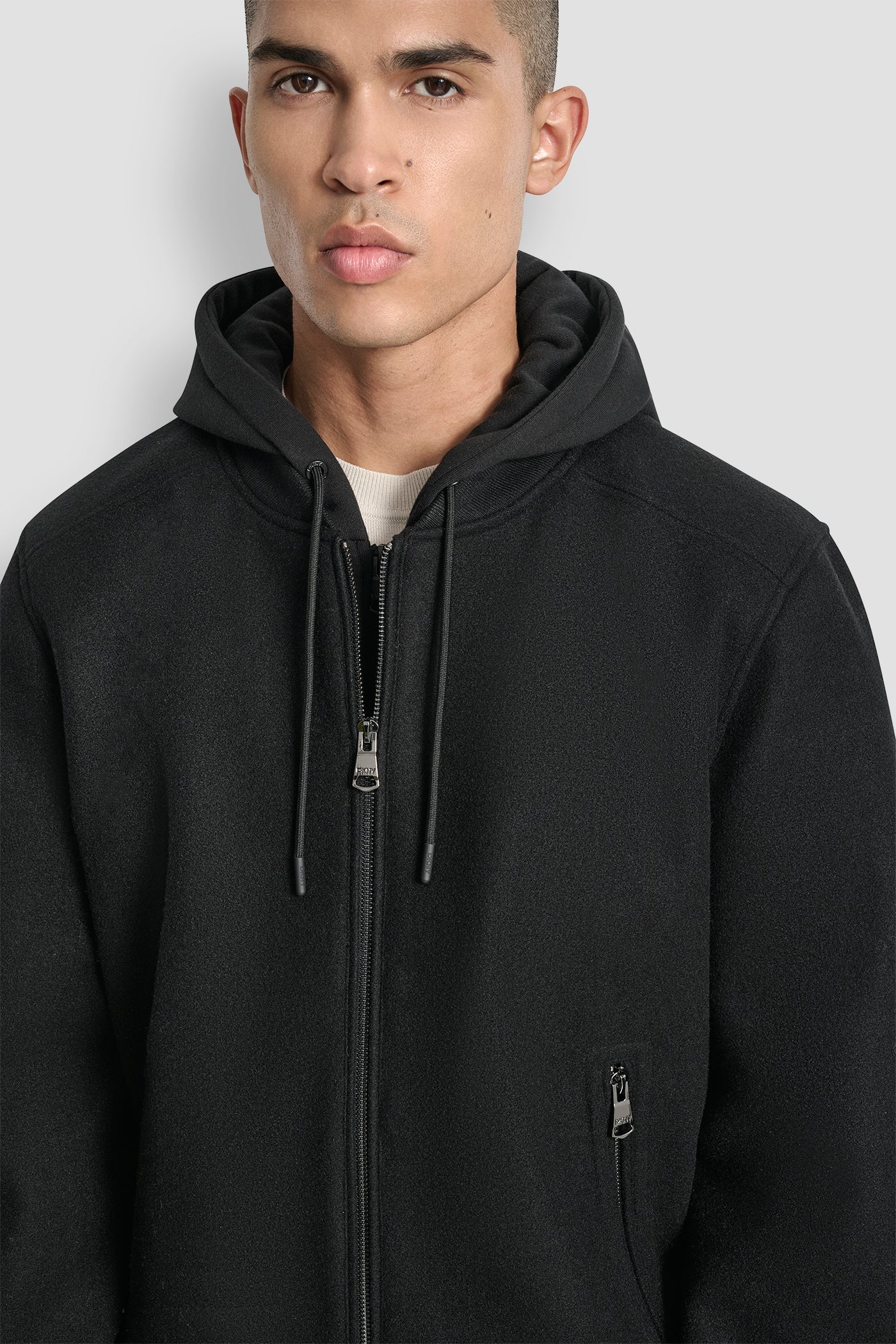 FAUX WOOL BOMBER WITH HOODED BIB VIEW 7 | Mens Coats and Jackets FAUX WOOL BOMBER WITH HOODED BIB VIEW 7 | Mens Coats and Jackets