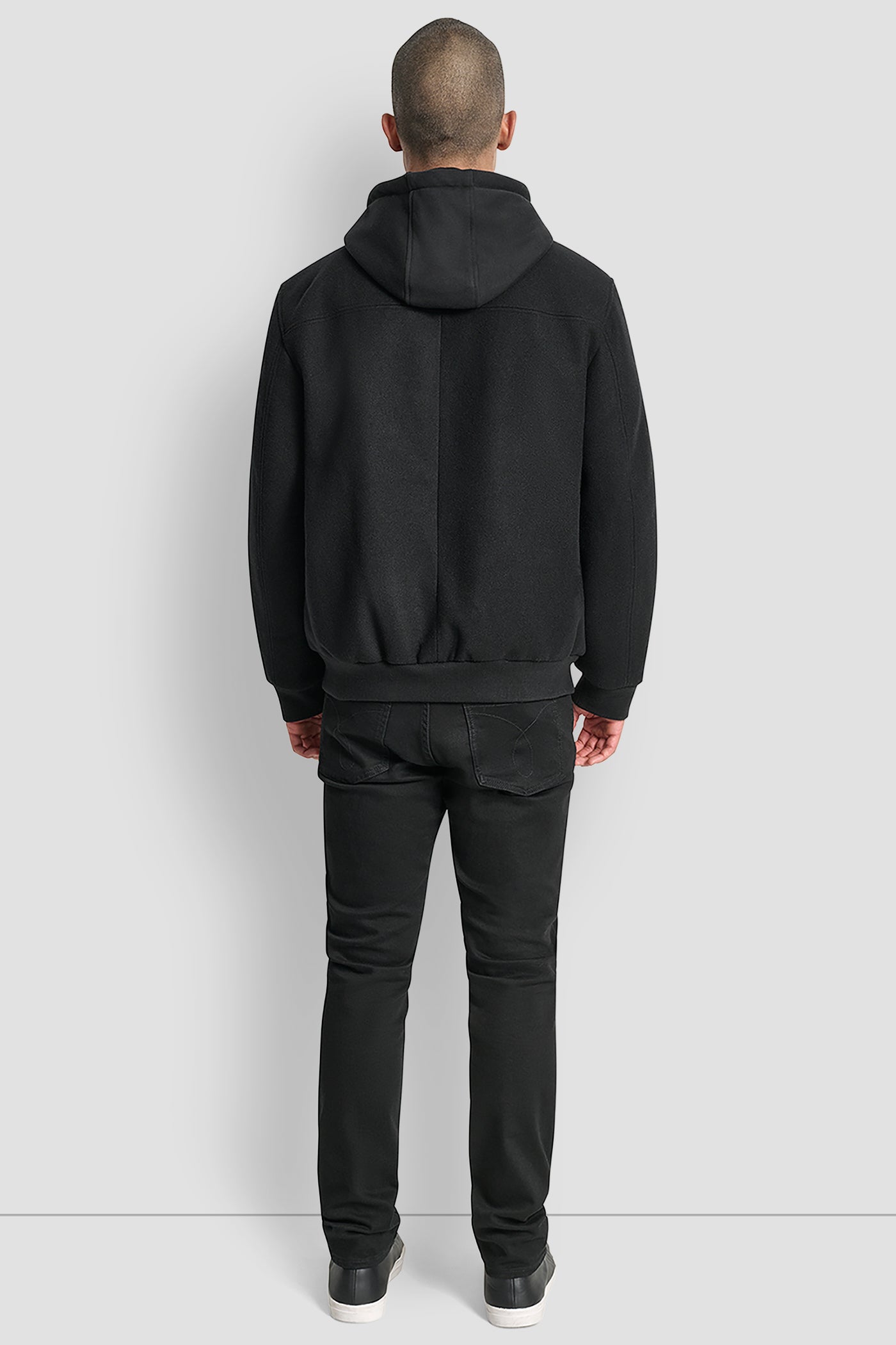 FAUX WOOL BOMBER WITH HOODED BIB VIEW 2 | Mens Coats and Jackets FAUX WOOL BOMBER WITH HOODED BIB VIEW 2 | Mens Coats and Jackets