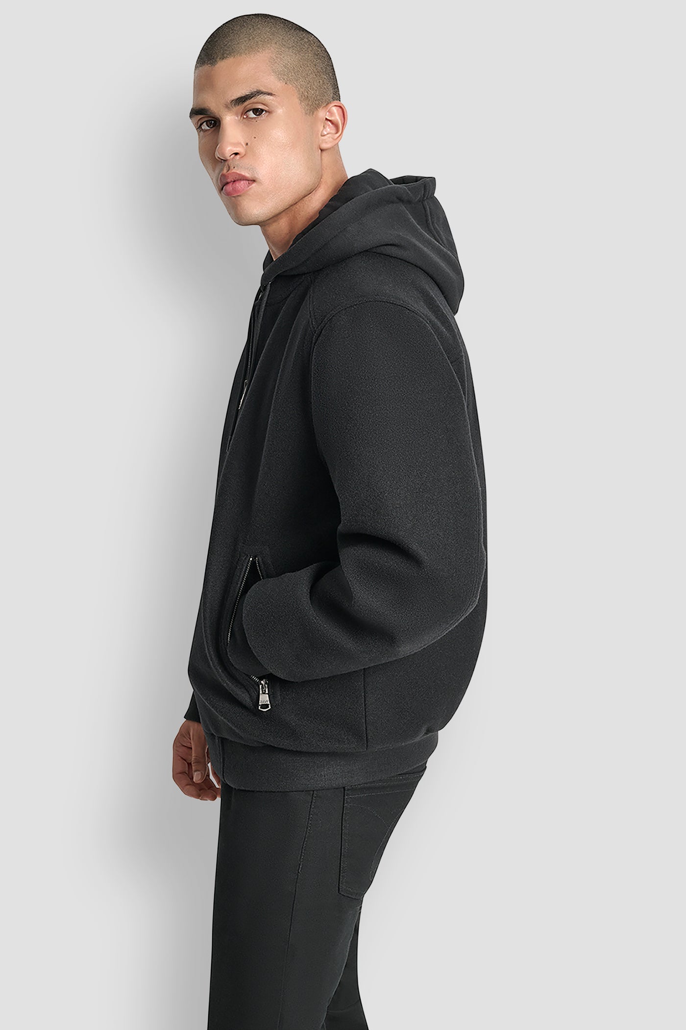 FAUX WOOL BOMBER WITH HOODED BIB VIEW 3 | Mens Coats and Jackets FAUX WOOL BOMBER WITH HOODED BIB VIEW 3 | Mens Coats and Jackets