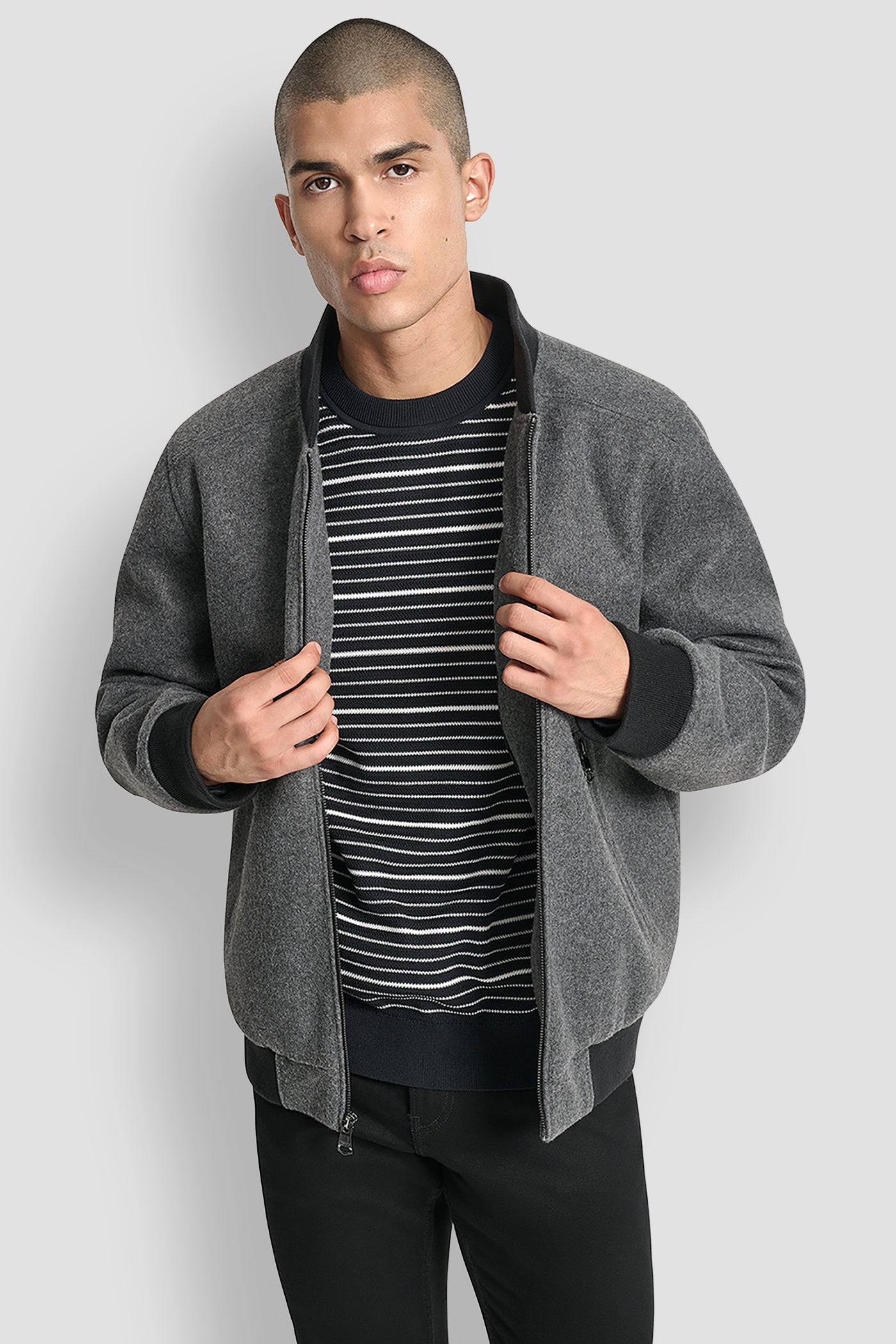 FAUX WOOL BOMBER WITH HOODED BIB VIEW 4 | Mens Coats and Jackets FAUX WOOL BOMBER WITH HOODED BIB VIEW 4 | Mens Coats and Jackets