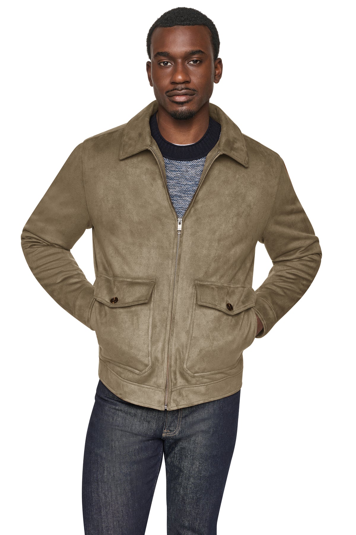 FAUX SUEDE TRUCKER JACKET View 1 | Mens Coats and Jackets FAUX SUEDE TRUCKER JACKET View 1 | Mens Coats and Jackets