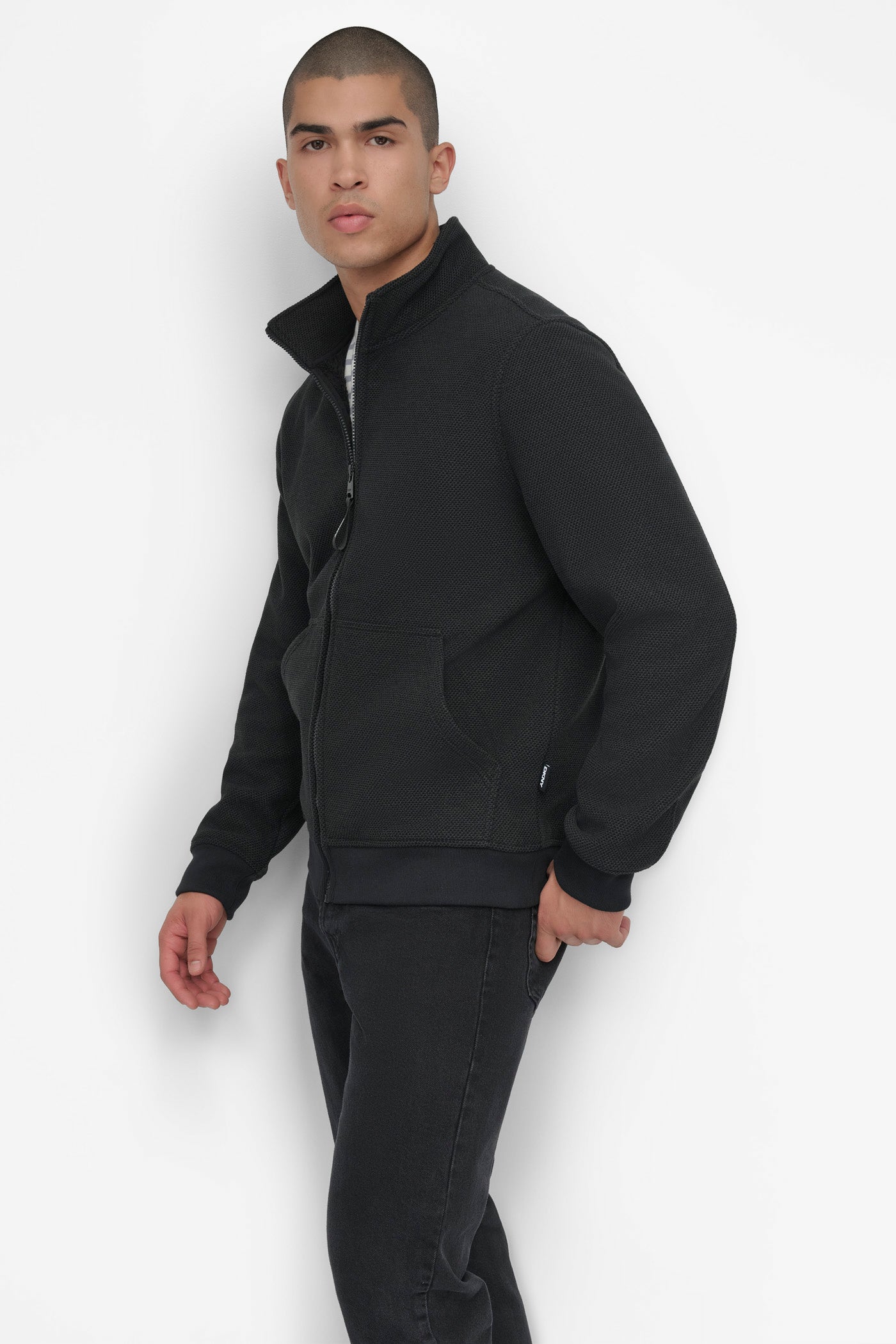 SHERPA LINED SWEATER KNIT BOMBER VIEW 3 | Mens Coats and Jackets SHERPA LINED SWEATER KNIT BOMBER VIEW 3 | Mens Coats and Jackets