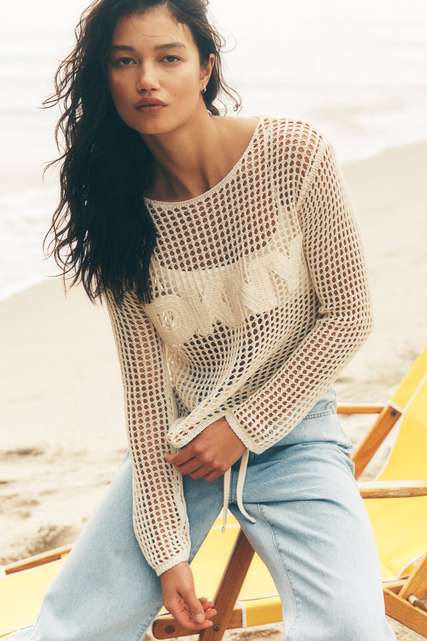 CROCHET OPEN-STITCH LOGO SWEATER VIEW 8 CROCHET OPEN-STITCH LOGO SWEATER VIEW 8