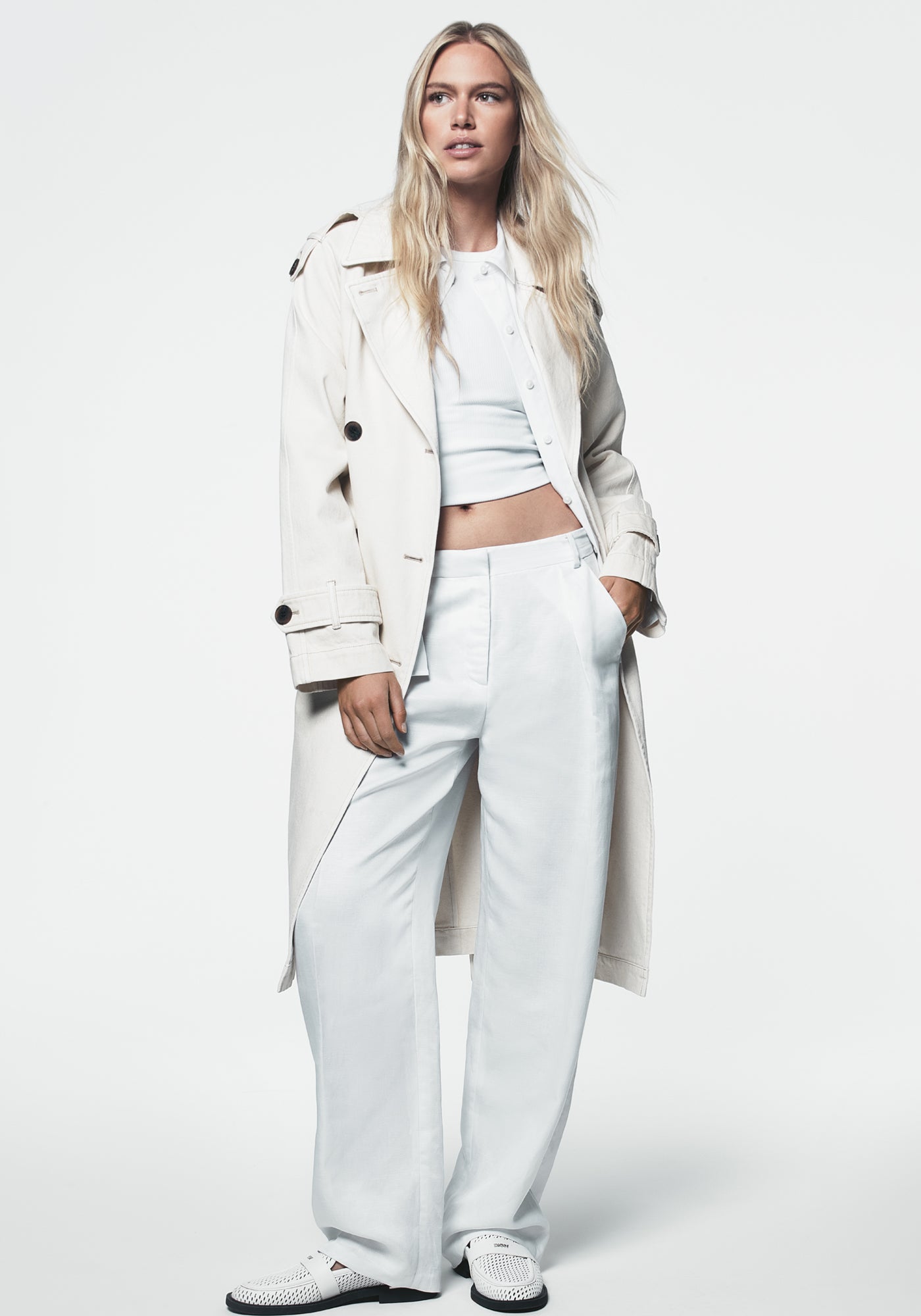 Ivory WIDE LEG PANT, VIEW 1 | Spring 2026 Campaign