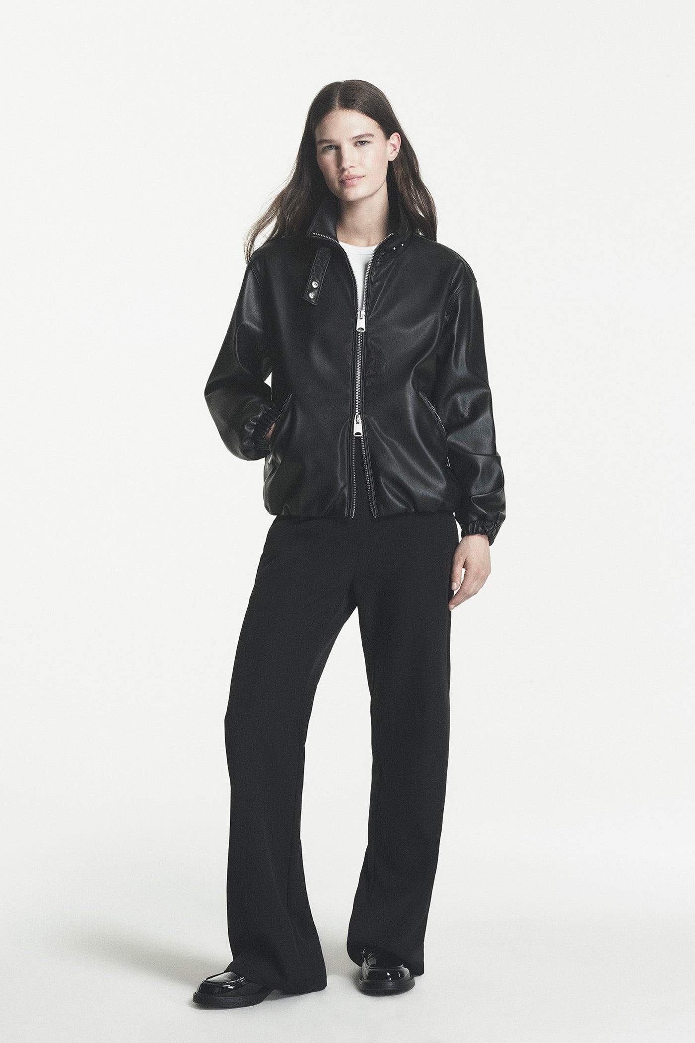 FAUX LEATHER BOMBER VIEW 2