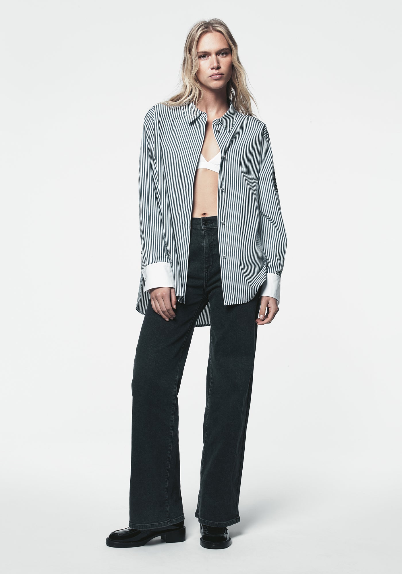 1989 LOGO STRIPED BUTTON DOWN VIEW 3