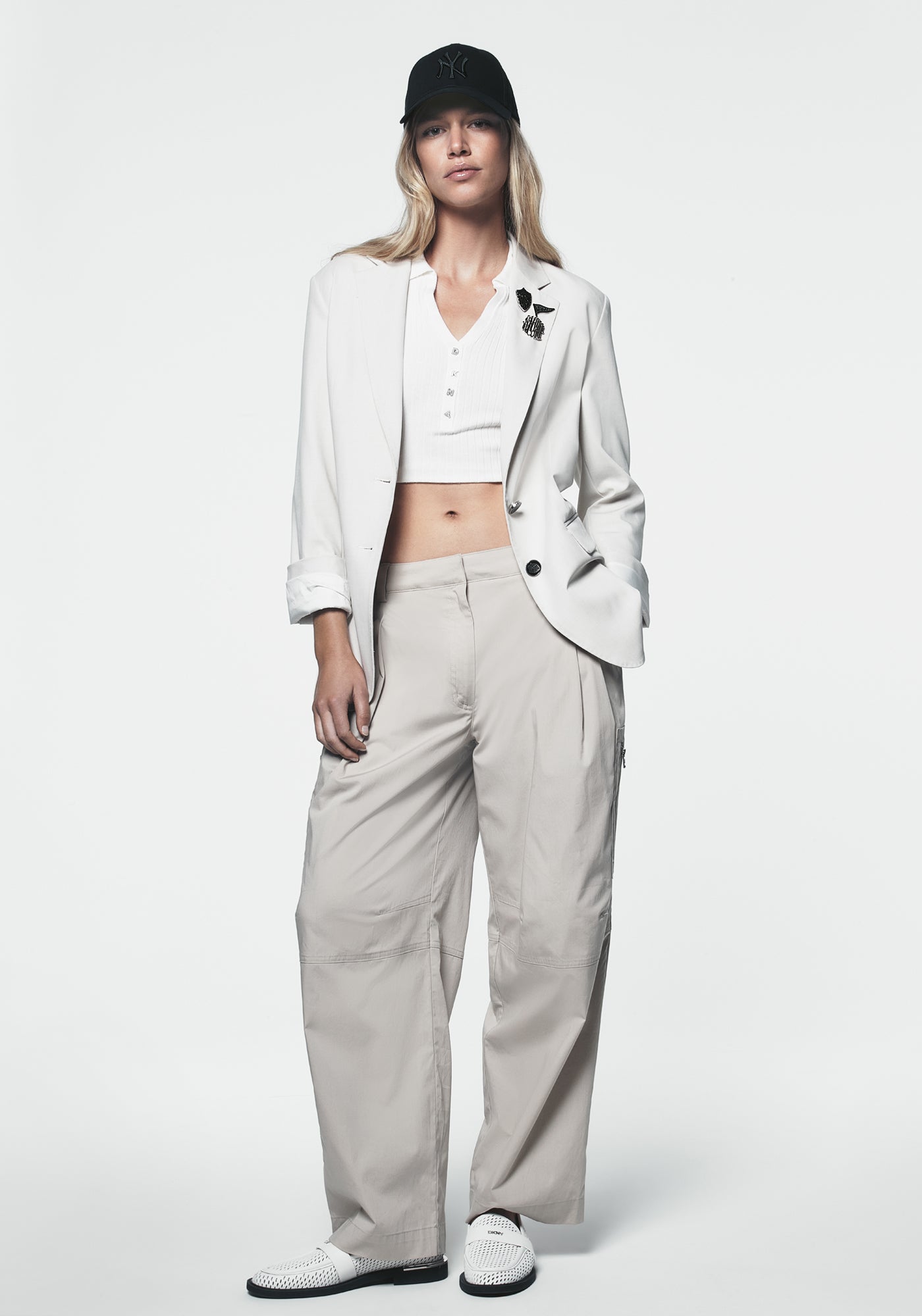 Pebble POPLIN ZIP CARGO PANT, FRONT VIEW | Spring 2026 Campaign