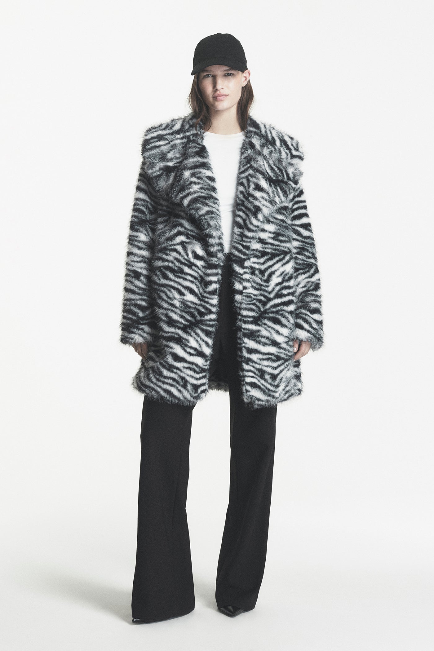FAUX FUR SNOW LEOPARD JACKET VIEW 1