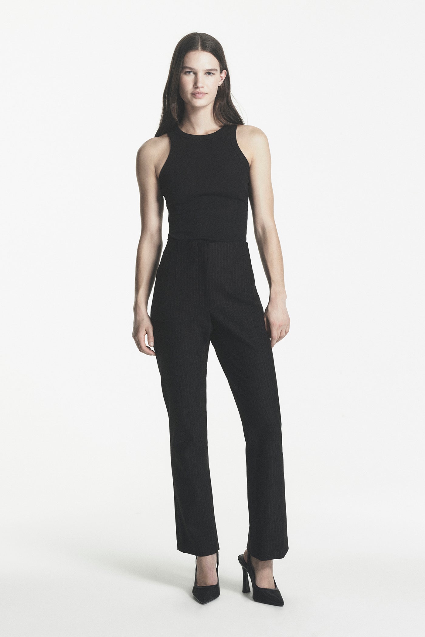 HIGH-RISE PINSTRIPE PANT VIEW 1