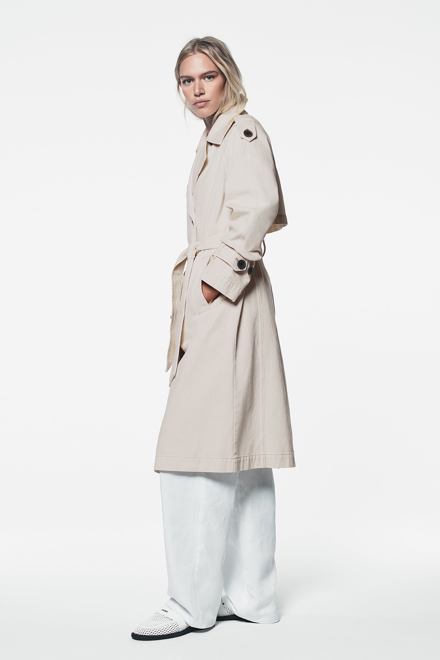 DKNY ベージュ ロングコート Long Belted Trench Coat | Trench | DKNY