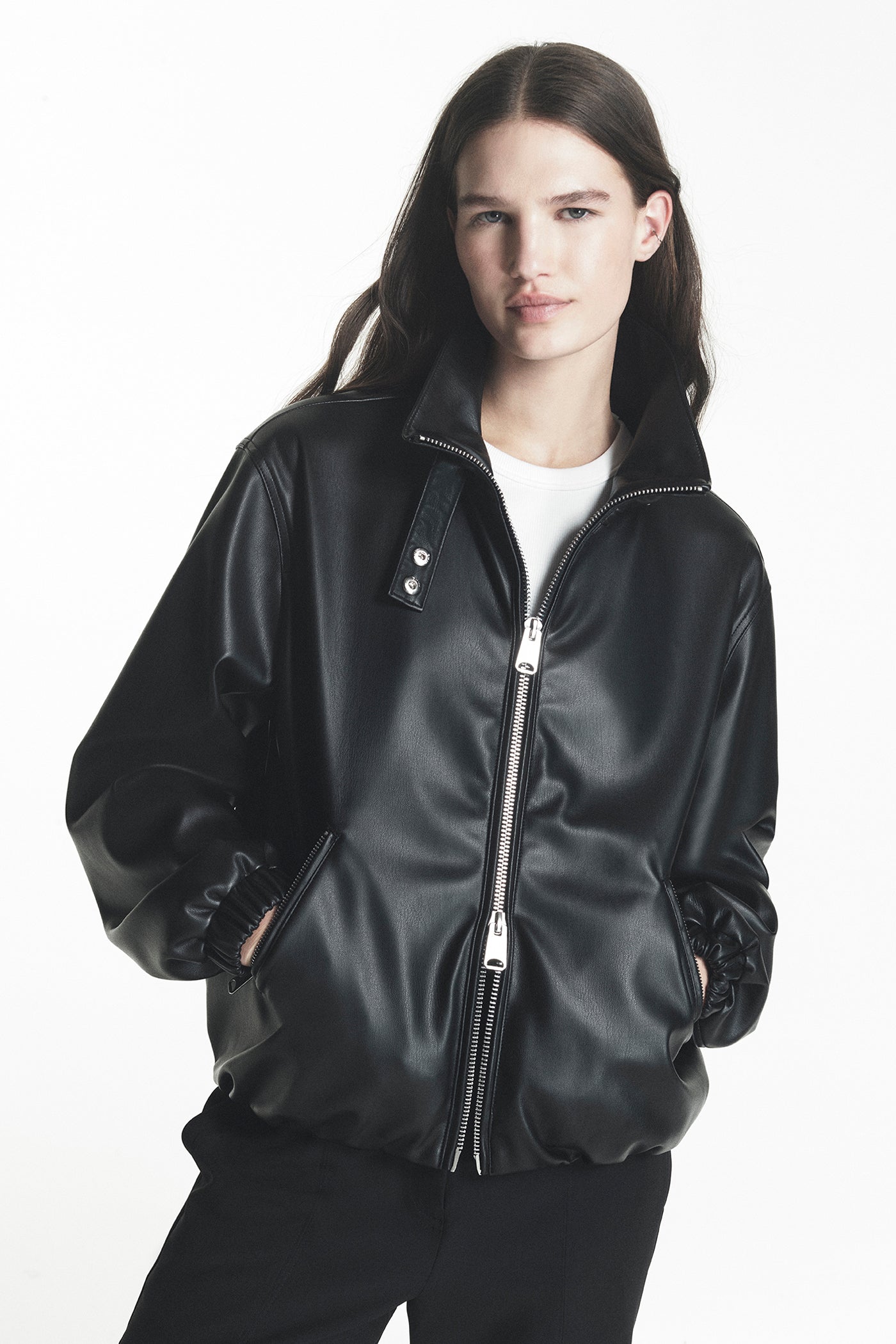 FAUX LEATHER BOMBER View 1 | All Products