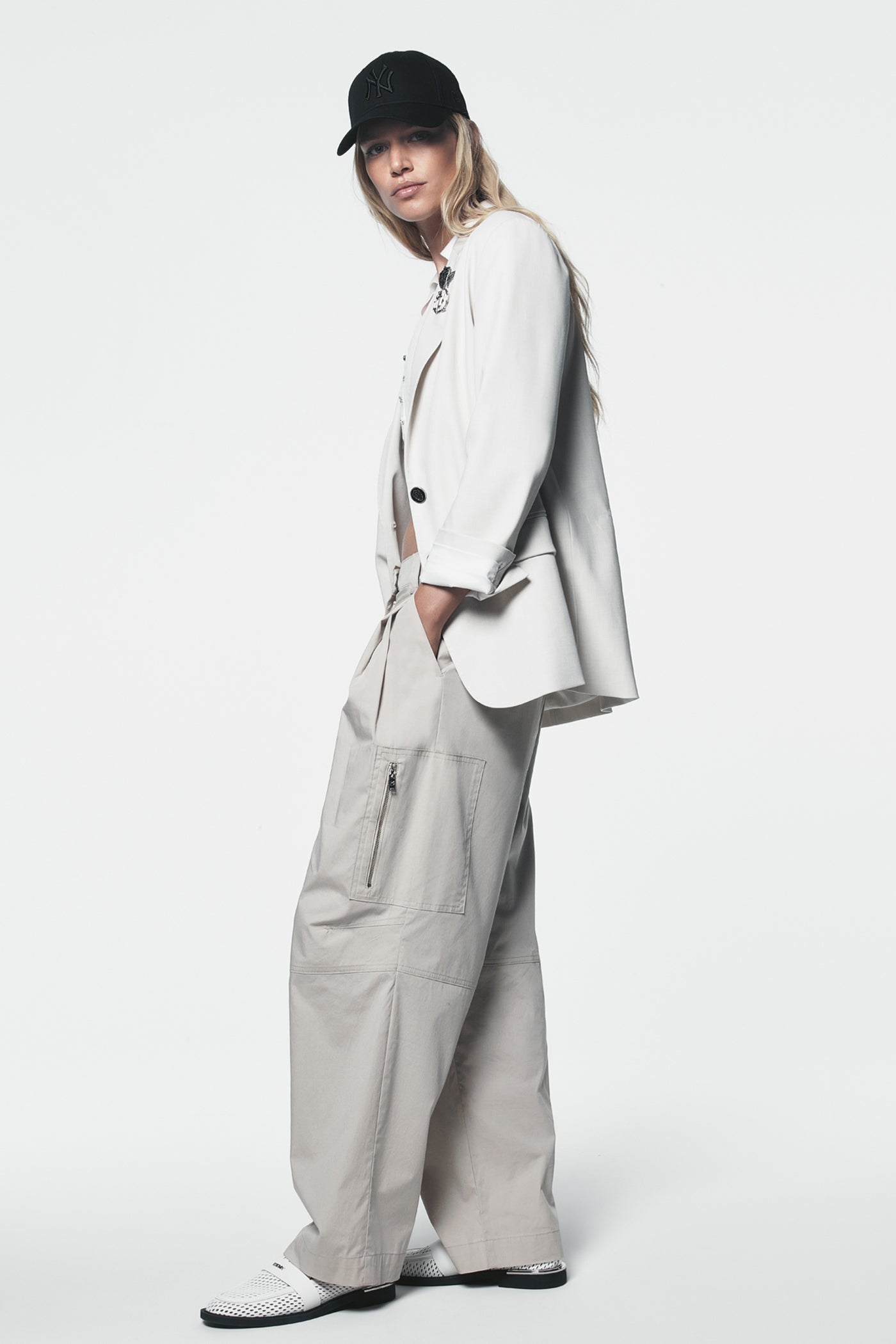 POPLIN ZIP CARGO PANT VIEW 3 | Pants & Denim