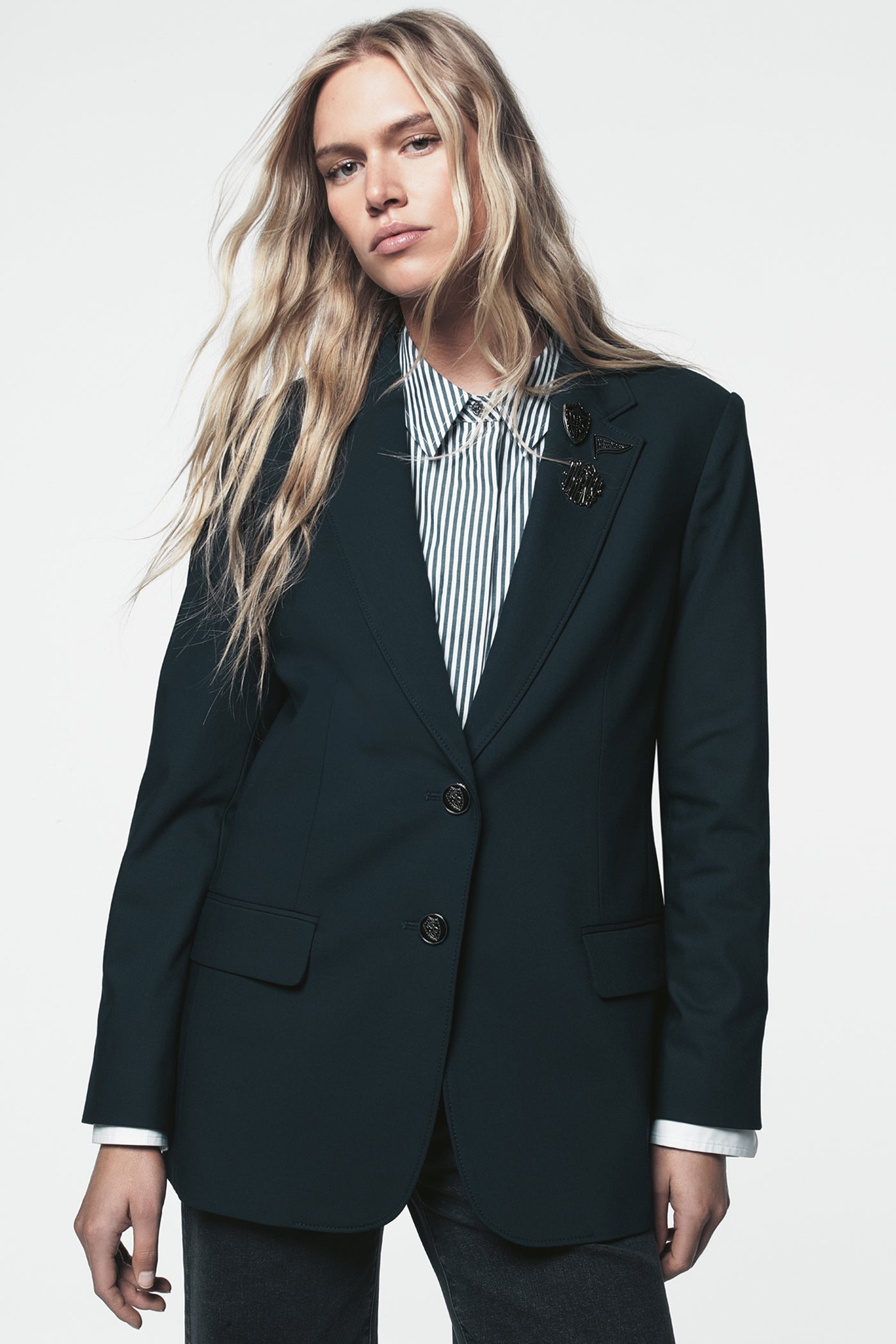 Navy TWO BUTTON BLAZER, VIEW 1 | Spring 2026 Campaign