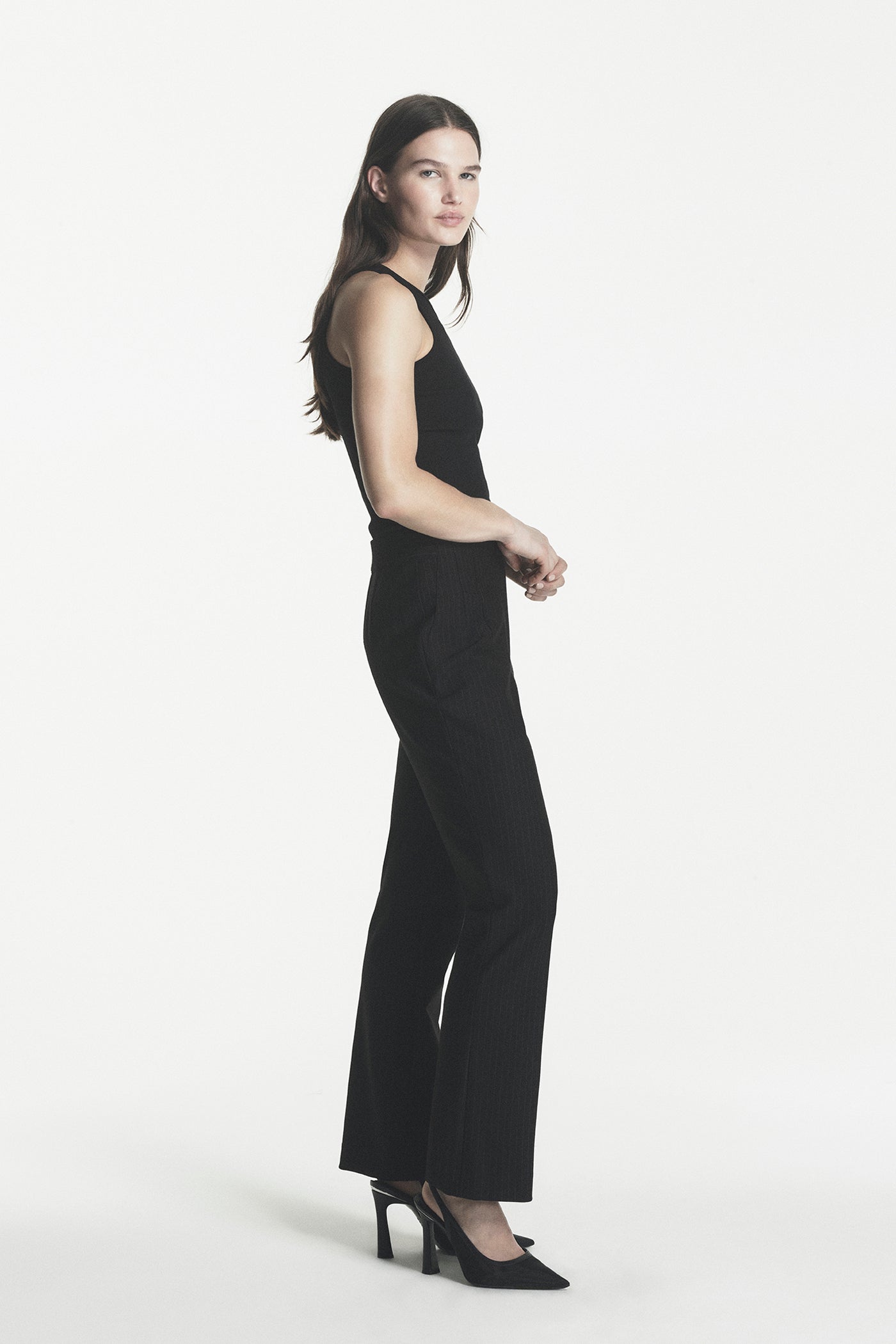 HIGH-RISE PINSTRIPE PANT VIEW 2
