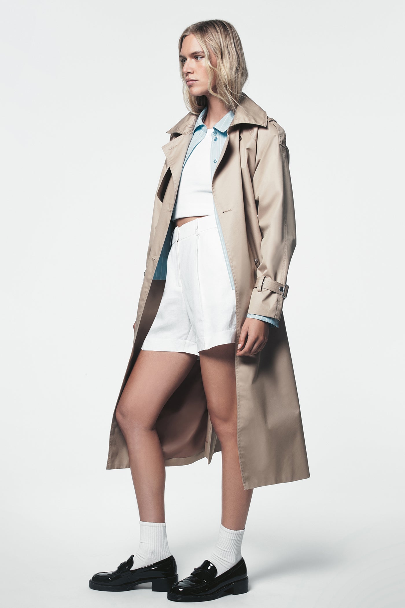 Ivory BELTED SHORTS, VIEW 2 | Spring 2026 Campaign