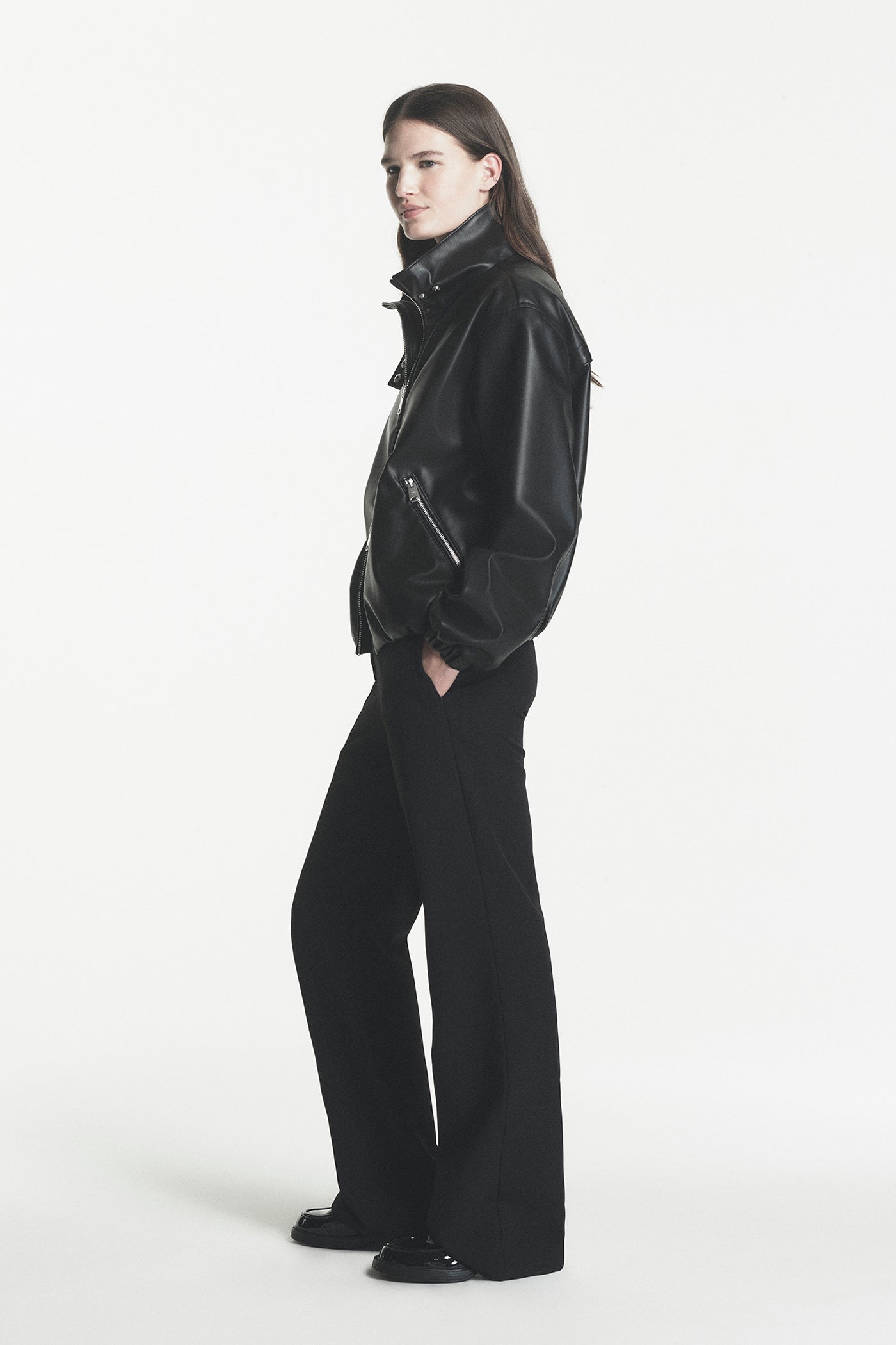 FAUX LEATHER BOMBER VIEW 2