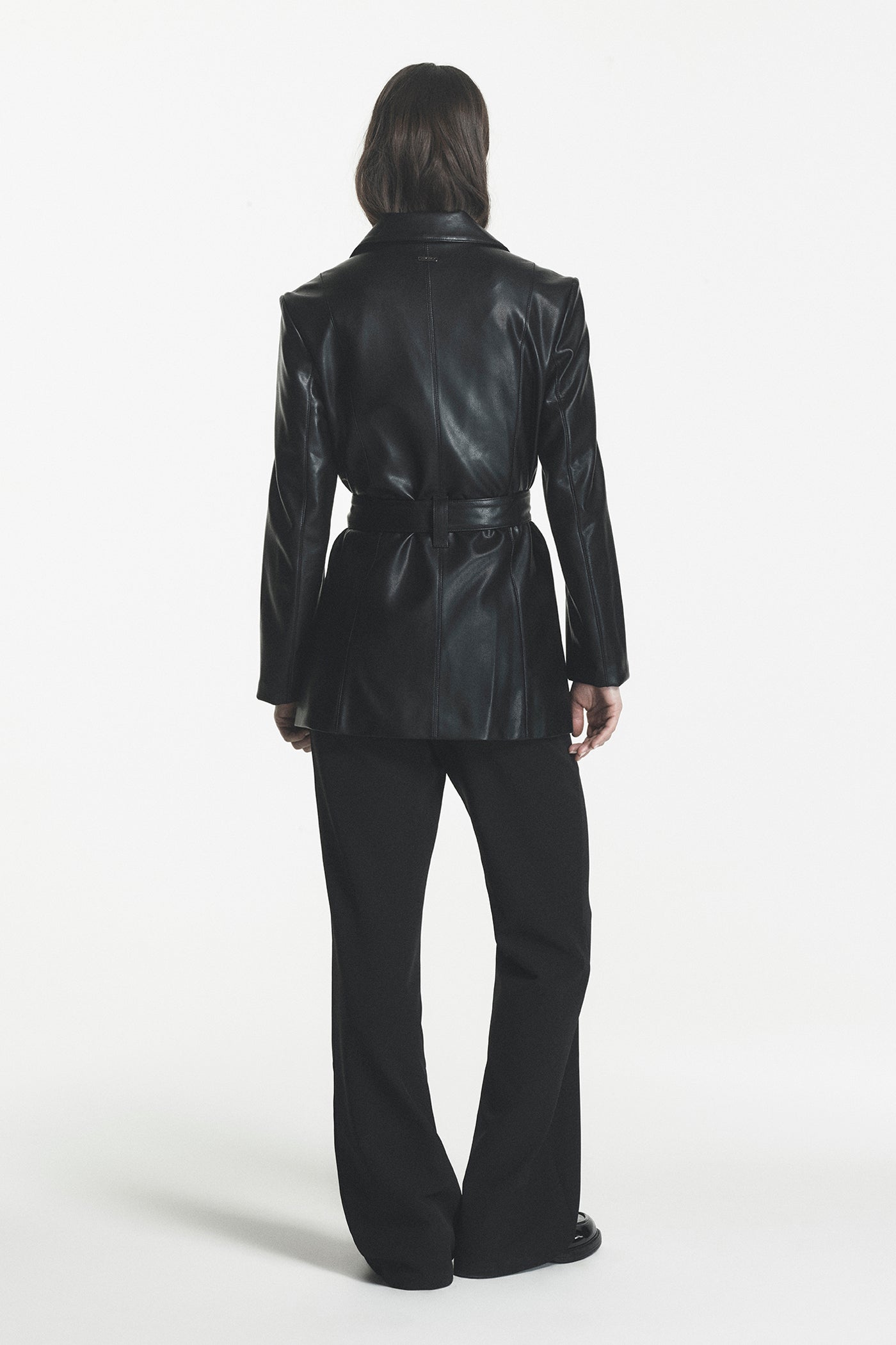 FAUX LEATHER BLAZER COAT VIEW 2