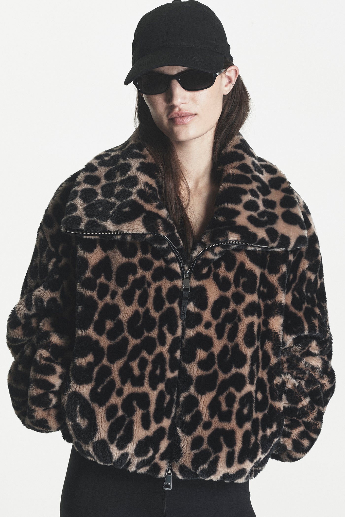 FAUX FUR BUBBLE HEM JACKET VIEW 1