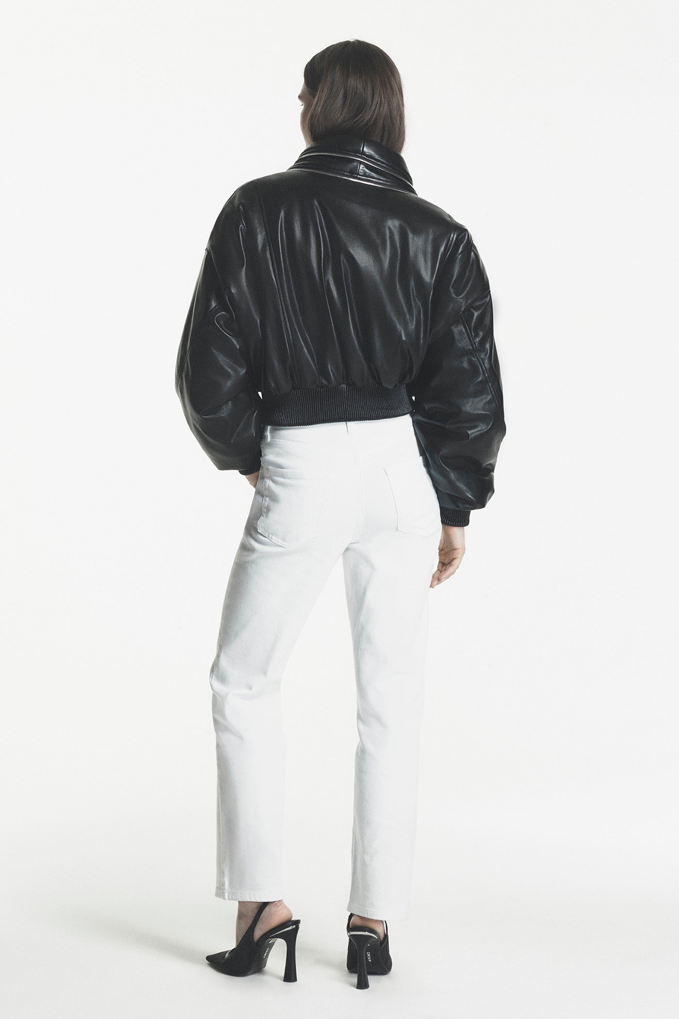 FAUX LEATHER BOMBER JACKET VIEW 2