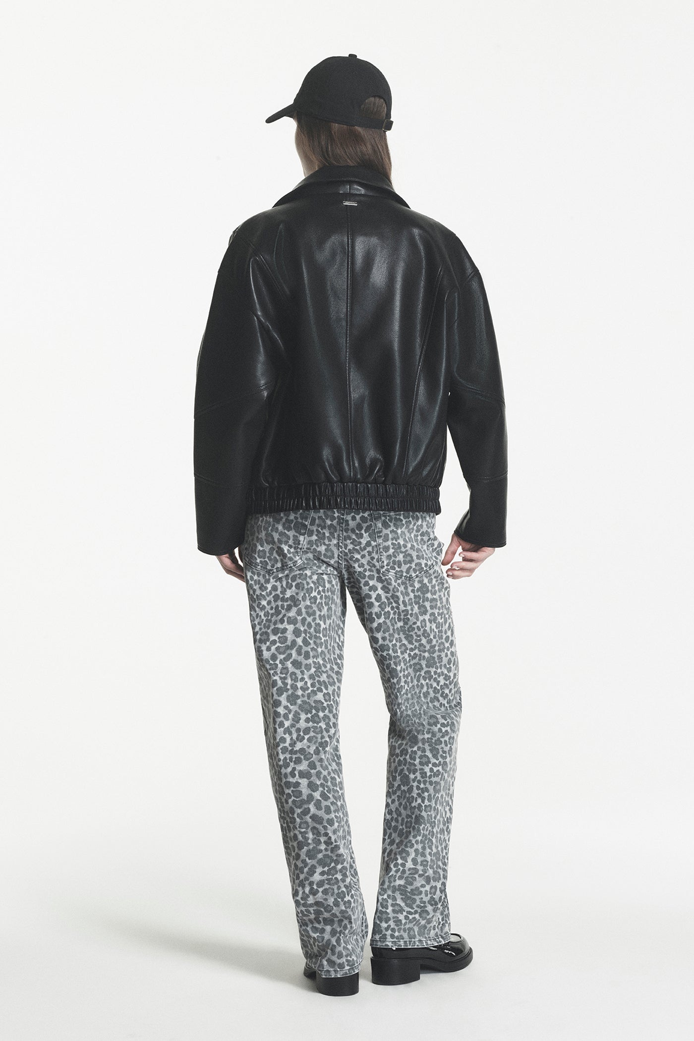 ASYMMETRIC FAUX LEATHER JACKET VIEW 2