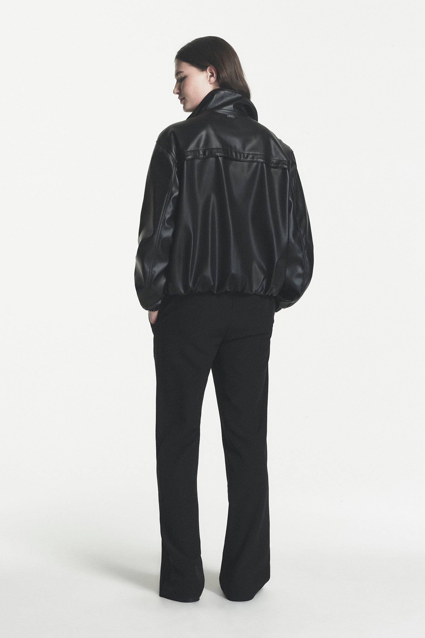 FAUX LEATHER BOMBER VIEW 2