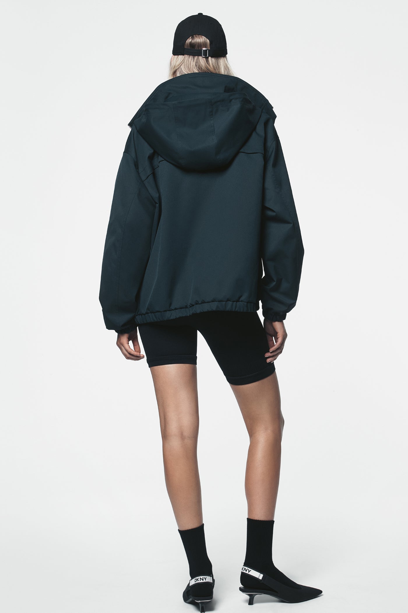 High Collar Bomber Jacket With Hood | Cold Weather | DKNY