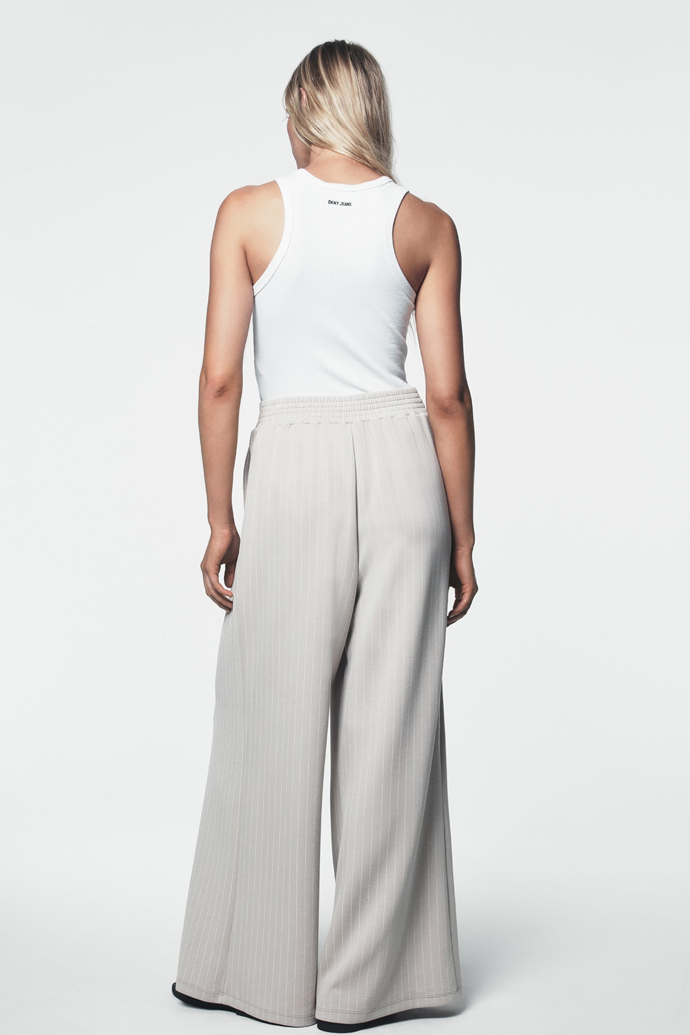 Pinstripe Pleated Pant | Wide Leg | DKNY